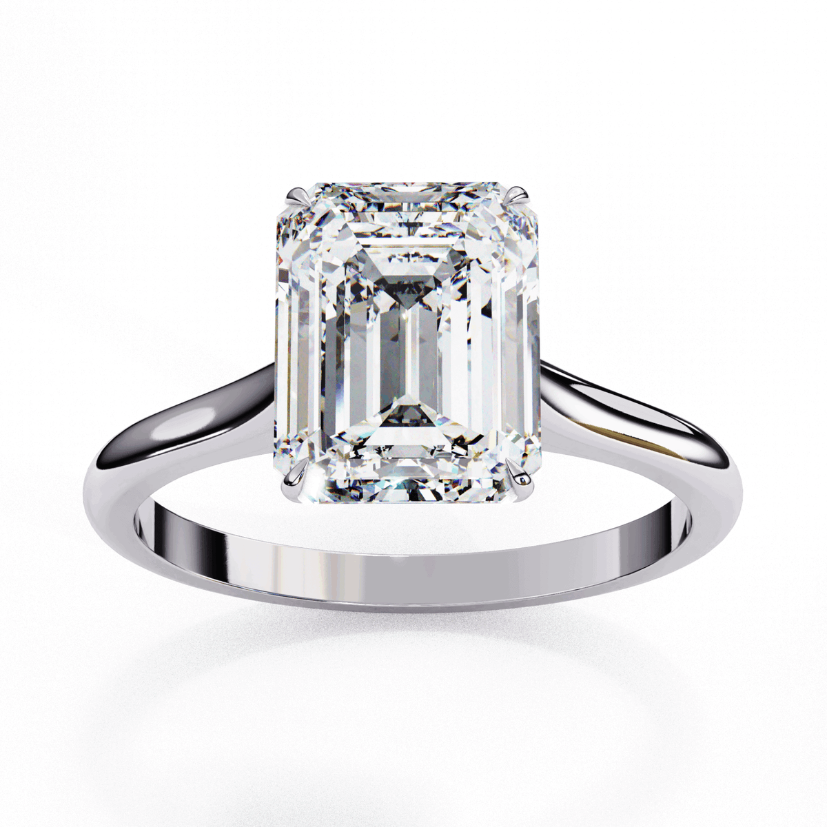 2.5 Carat Emerald Classic Solitaire Ring in Moissanite | House of Estara