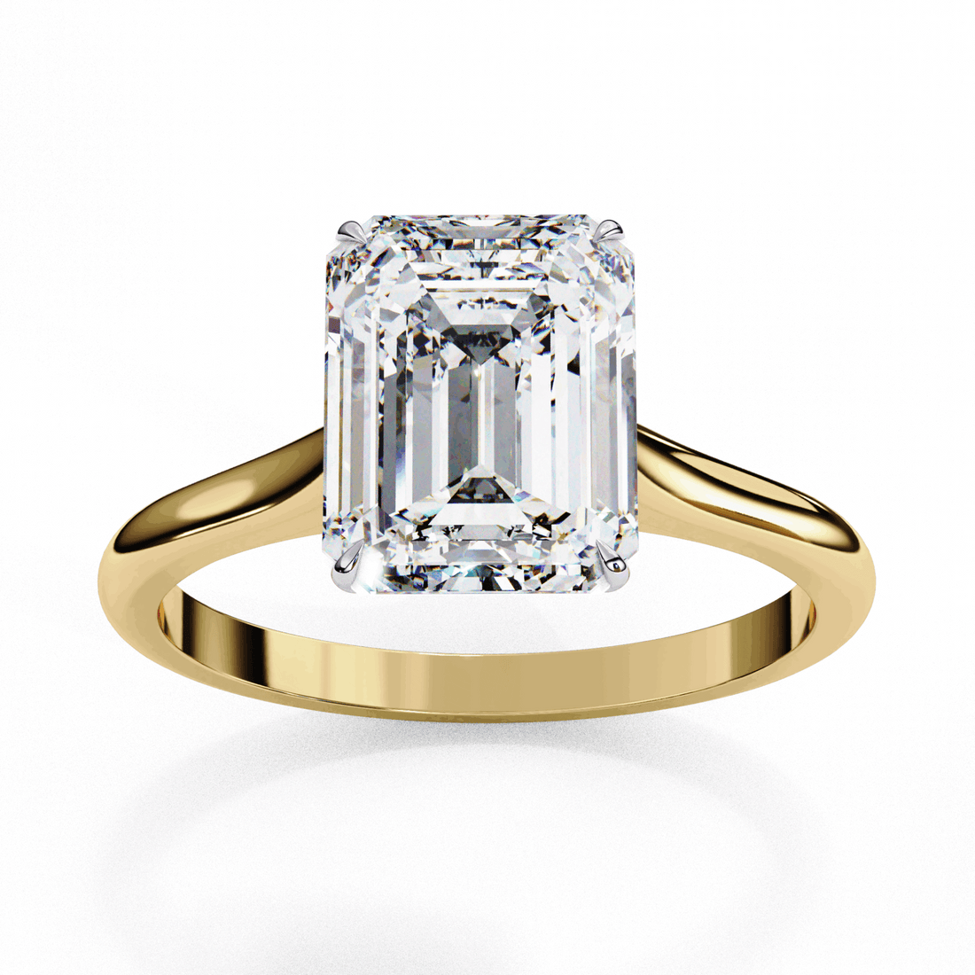 2.5 Carat Emerald Classic Solitaire Ring in Moissanite | House of Estara