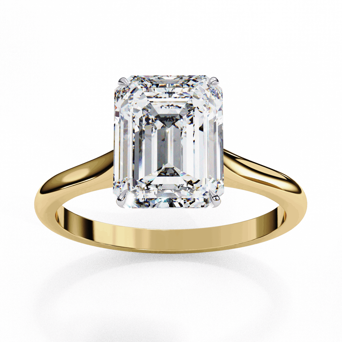 2.5 Carat Emerald Classic Solitaire Ring in Moissanite | House of Estara