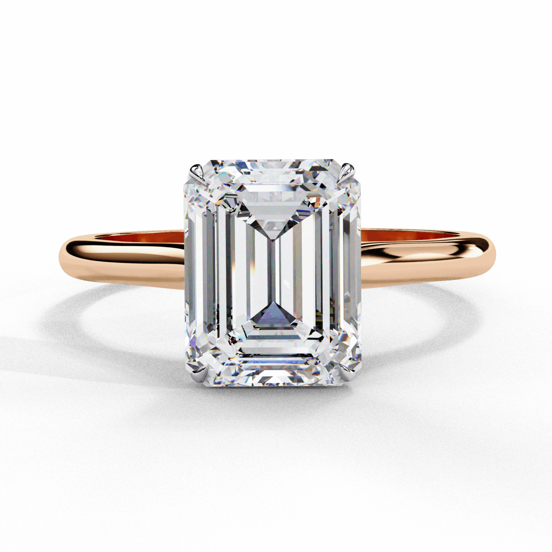 2.5 Carat Emerald Classic Solitaire Ring in Moissanite | House of Estara
