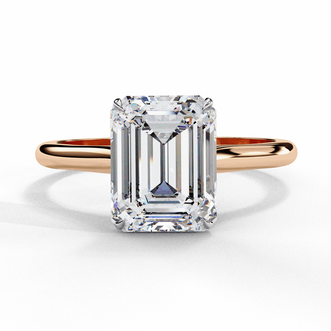 2.5 Carat Emerald Classic Solitaire Ring in Moissanite | House of Estara