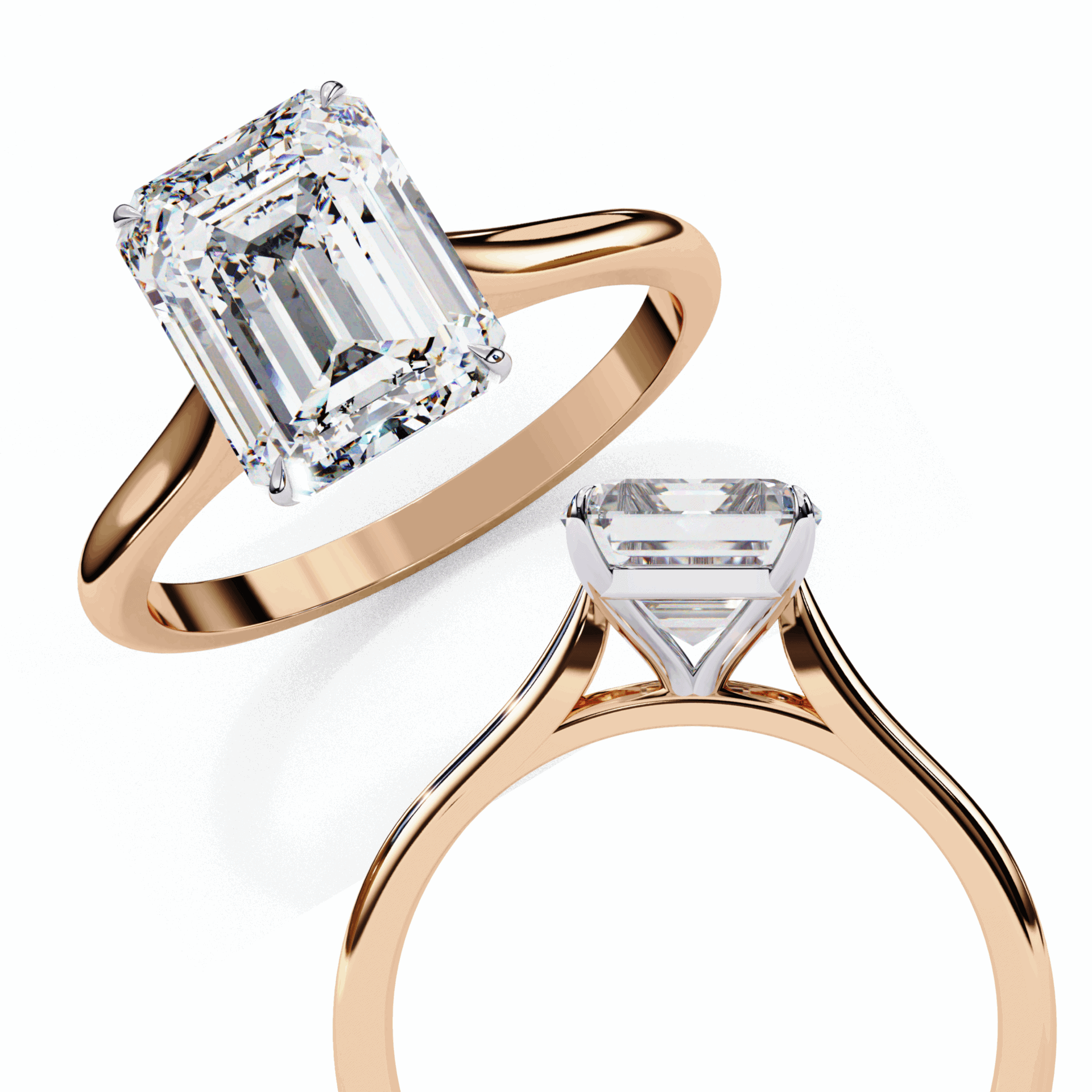 2.5 Carat Emerald Classic Solitaire Ring in Moissanite | House of Estara