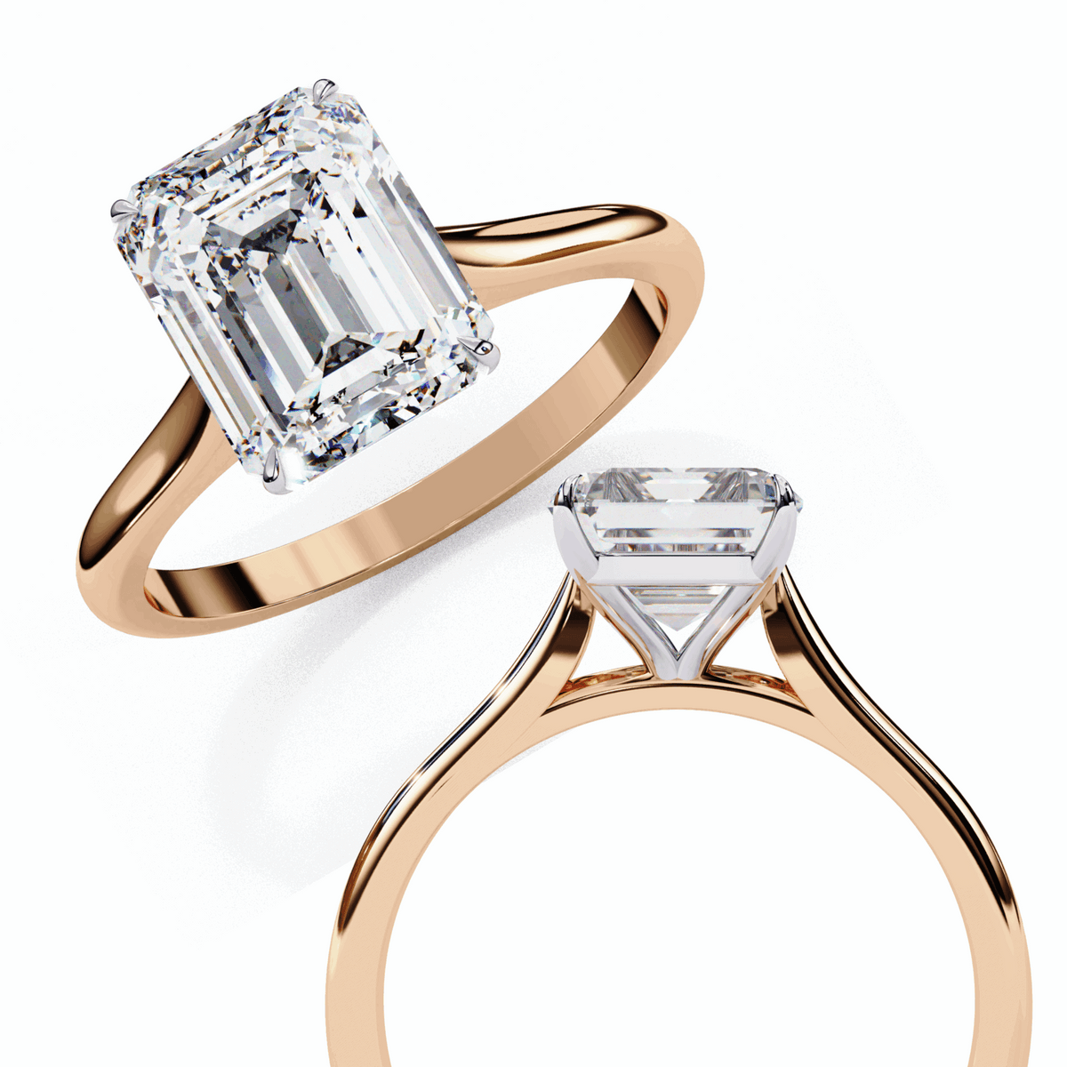 2.5 Carat Emerald Classic Solitaire Ring in Moissanite | House of Estara