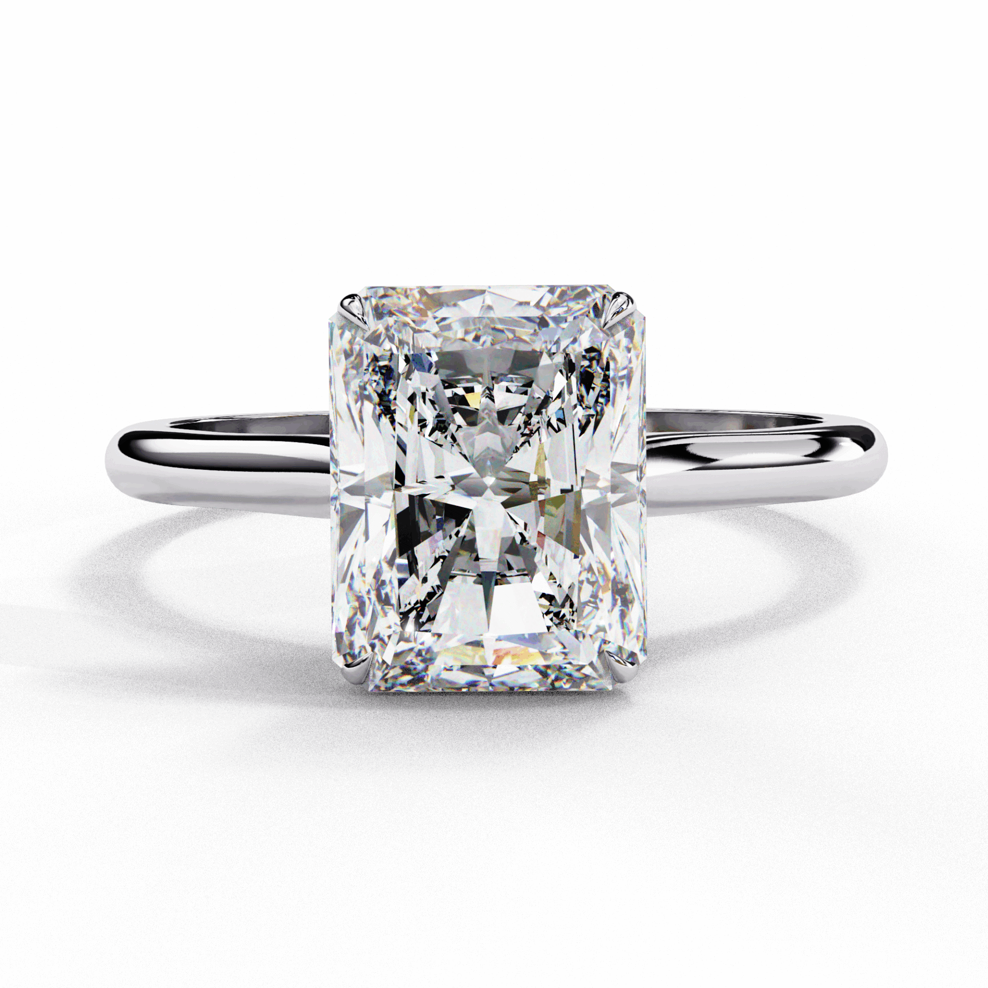 3 Carat Radiant Classic Solitaire Ring in Moissanite | House of Estara