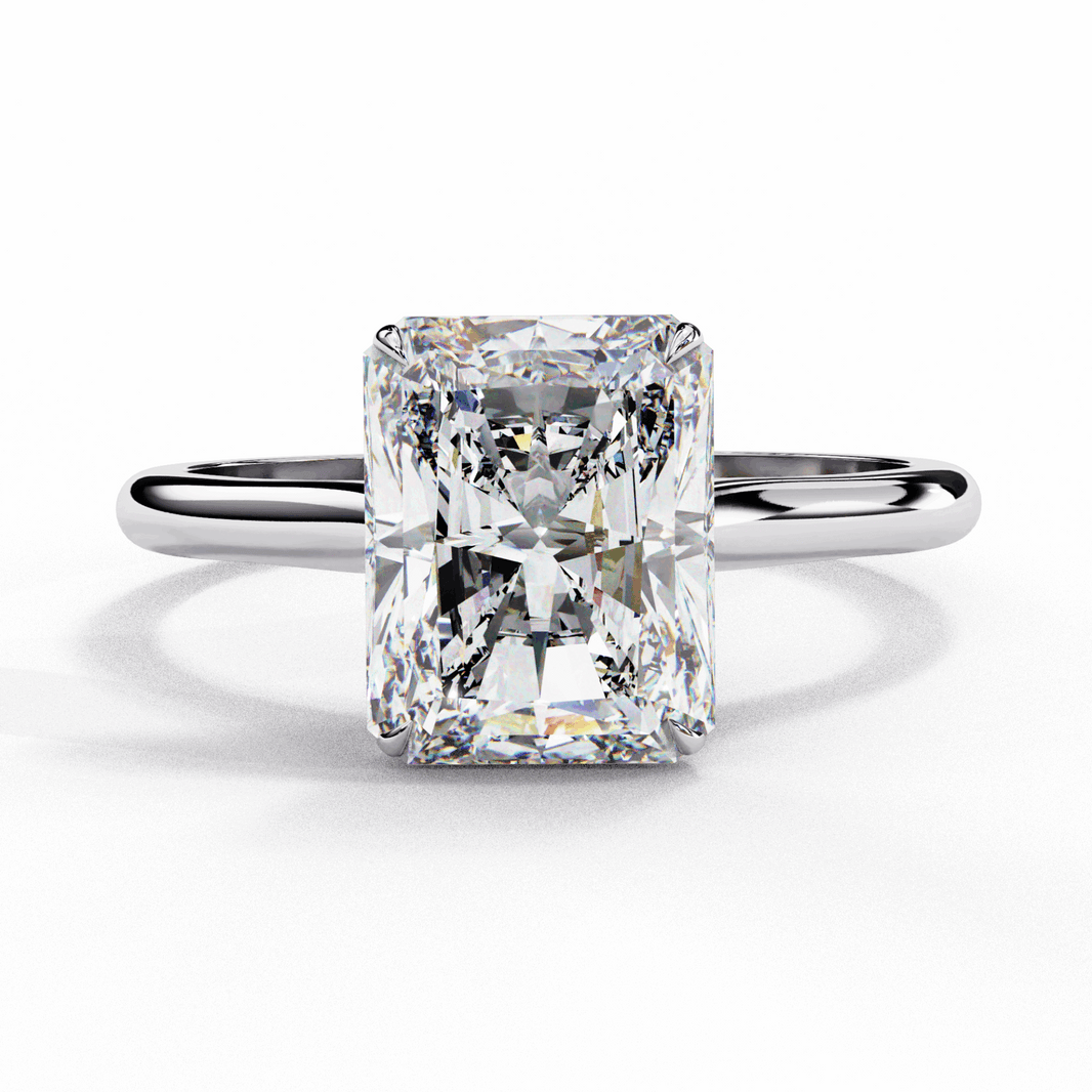3 Carat Radiant Classic Solitaire Ring in Moissanite | House of Estara