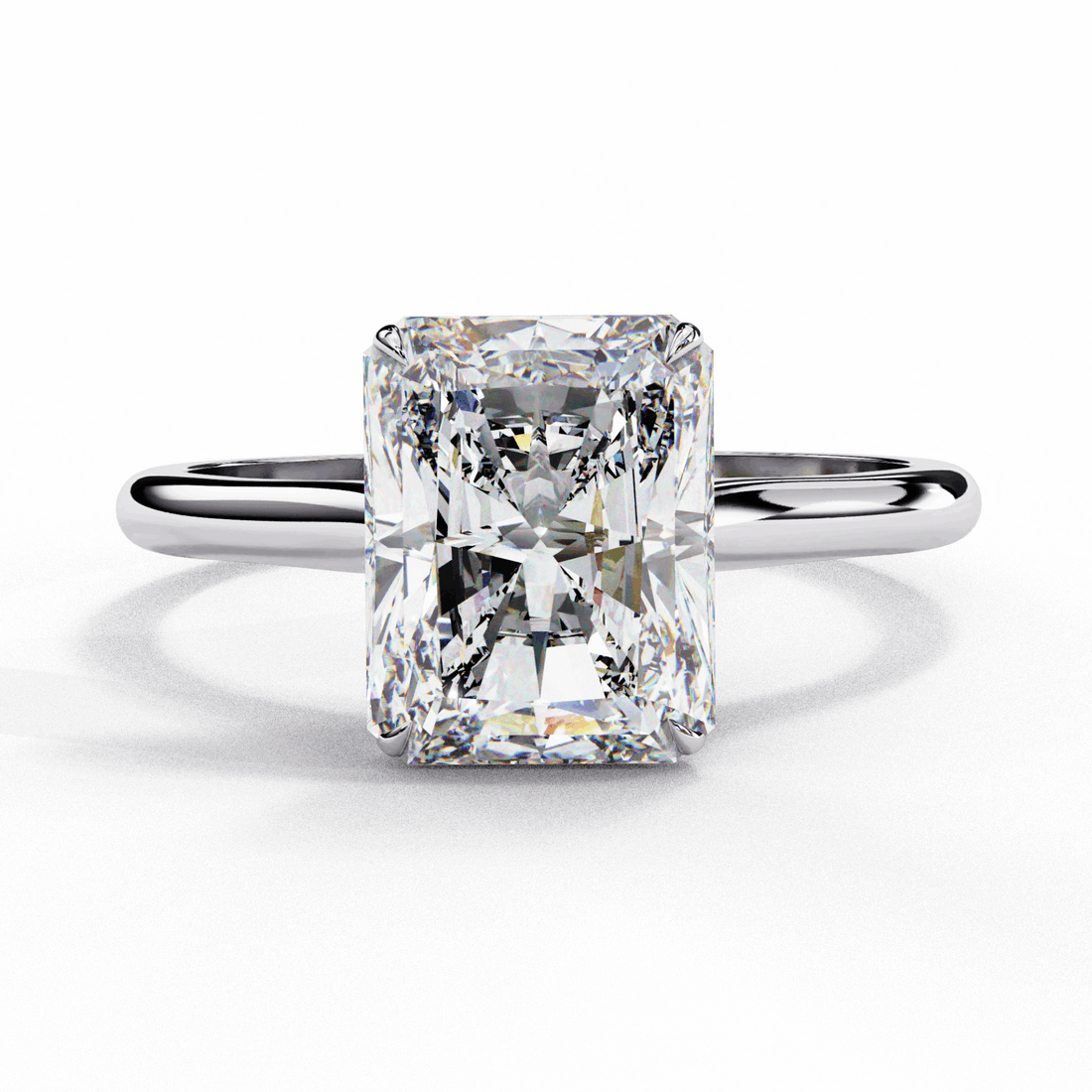 3 Carat Radiant Classic Solitaire Ring in Moissanite | House of Estara