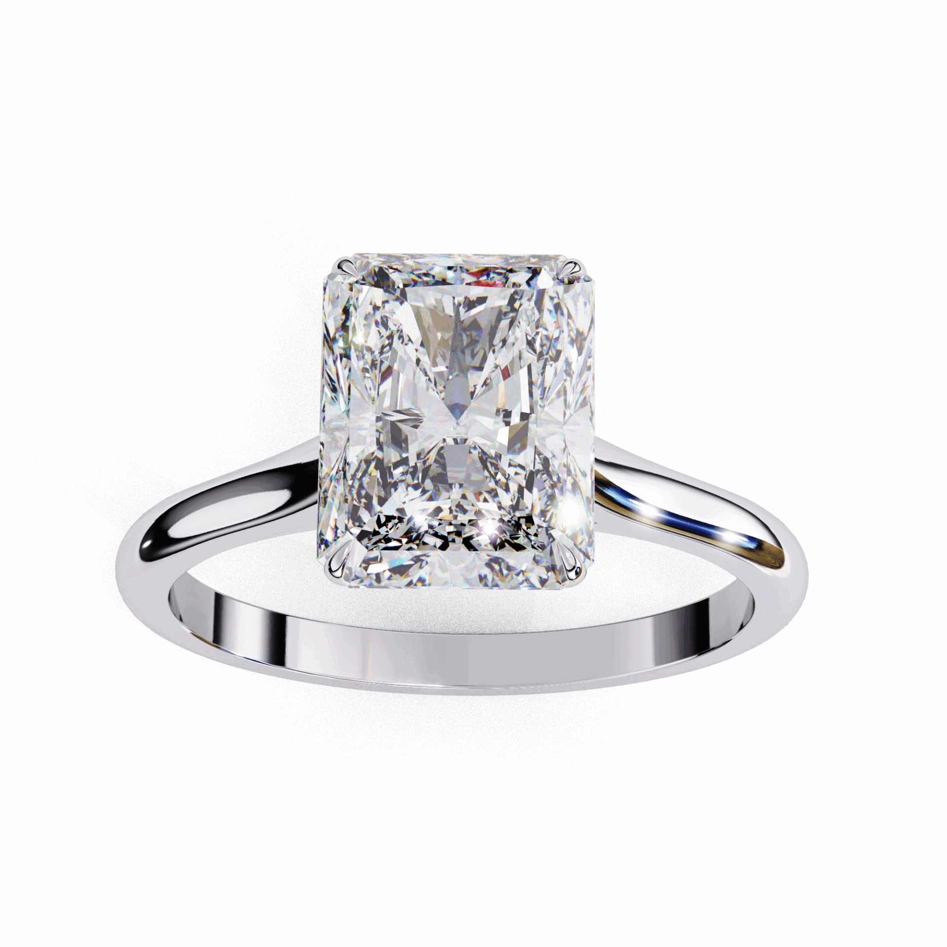 3 Carat Radiant Classic Solitaire Ring in Moissanite | House of Estara