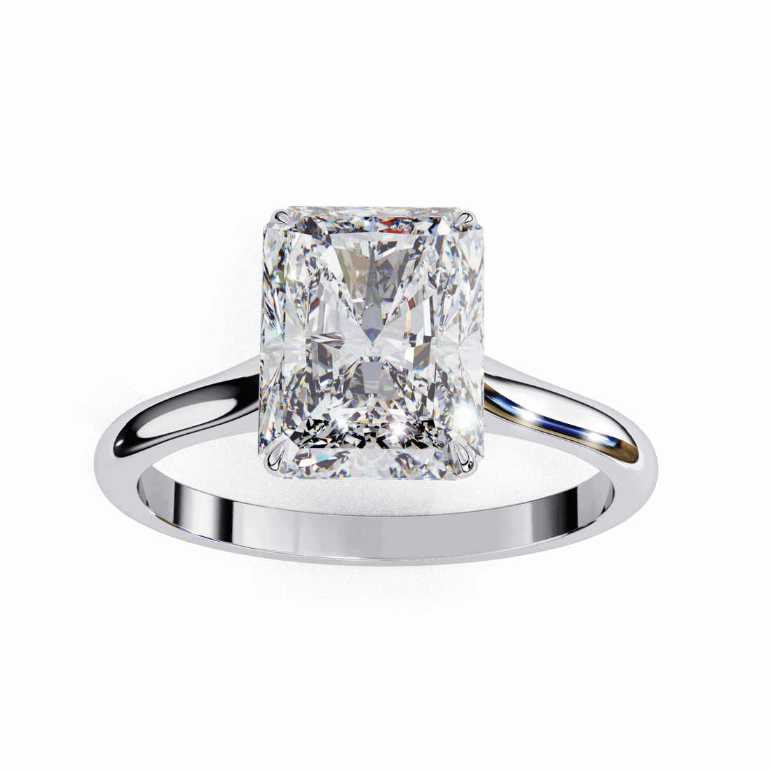 3 Carat Radiant Classic Solitaire Ring in Moissanite | House of Estara