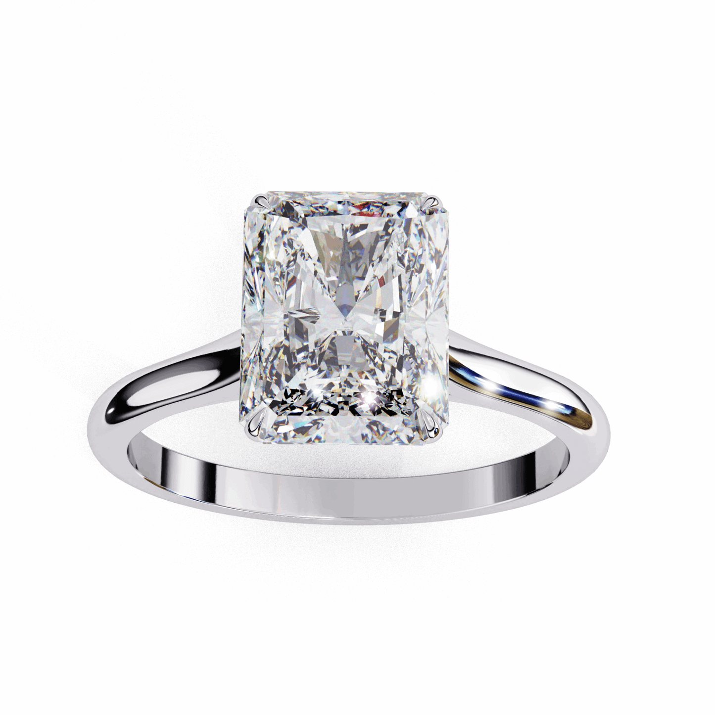 3 Carat Radiant Classic Solitaire Ring in Moissanite | House of Estara