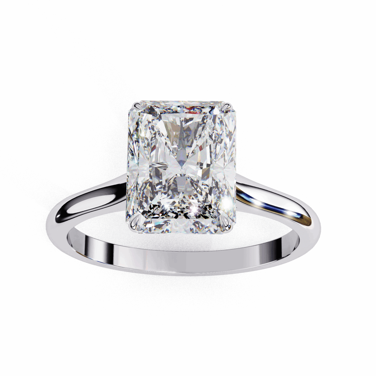 3 Carat Radiant Classic Solitaire Ring in Moissanite | House of Estara
