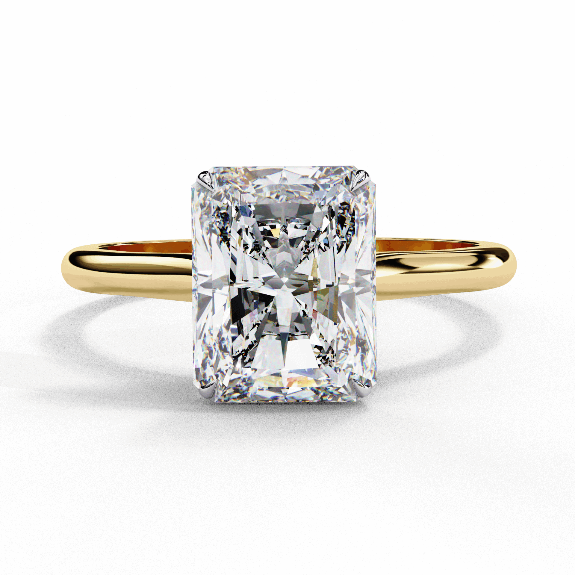 3 Carat Radiant Classic Solitaire Ring in Moissanite | House of Estara