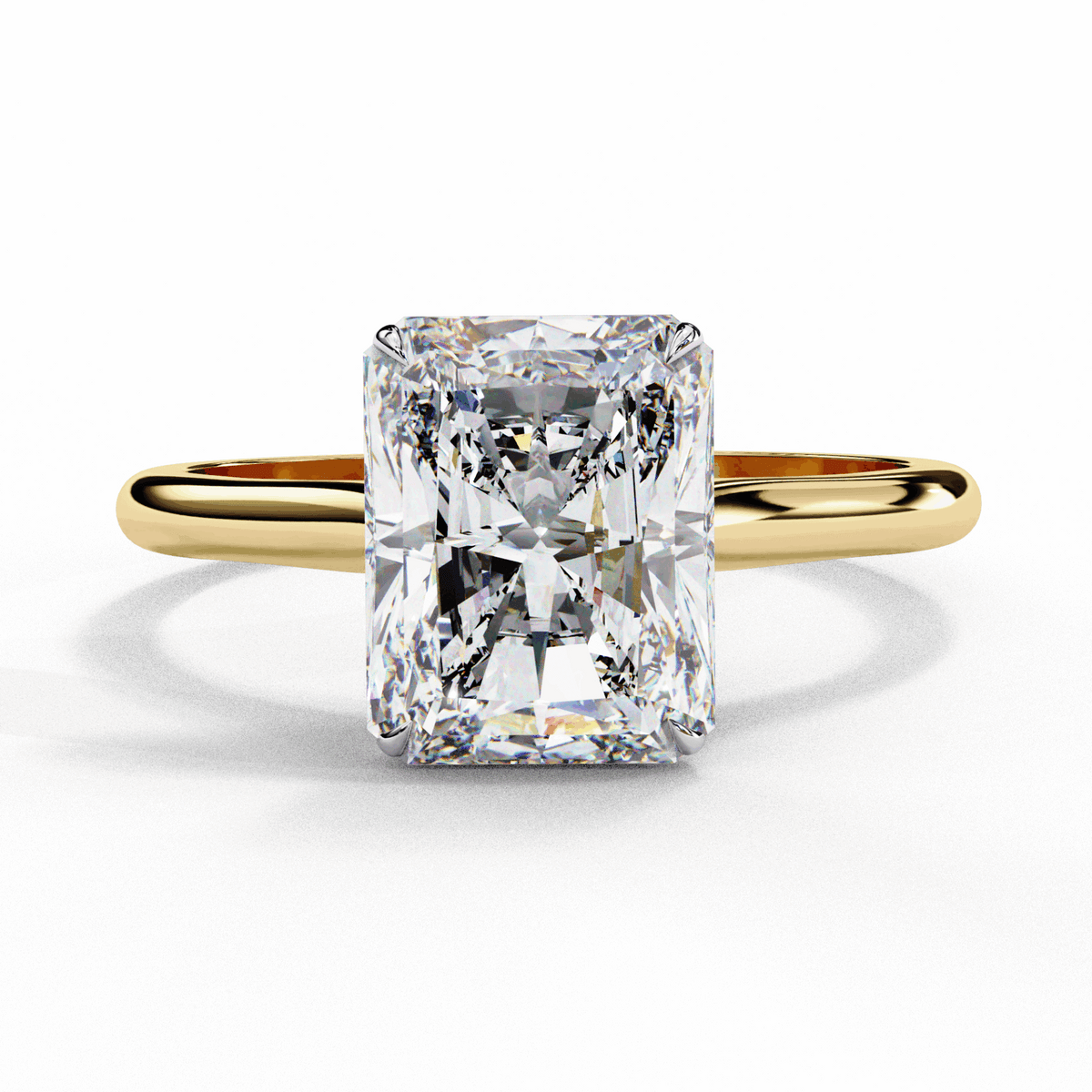 3 Carat Radiant Classic Solitaire Ring in Moissanite | House of Estara