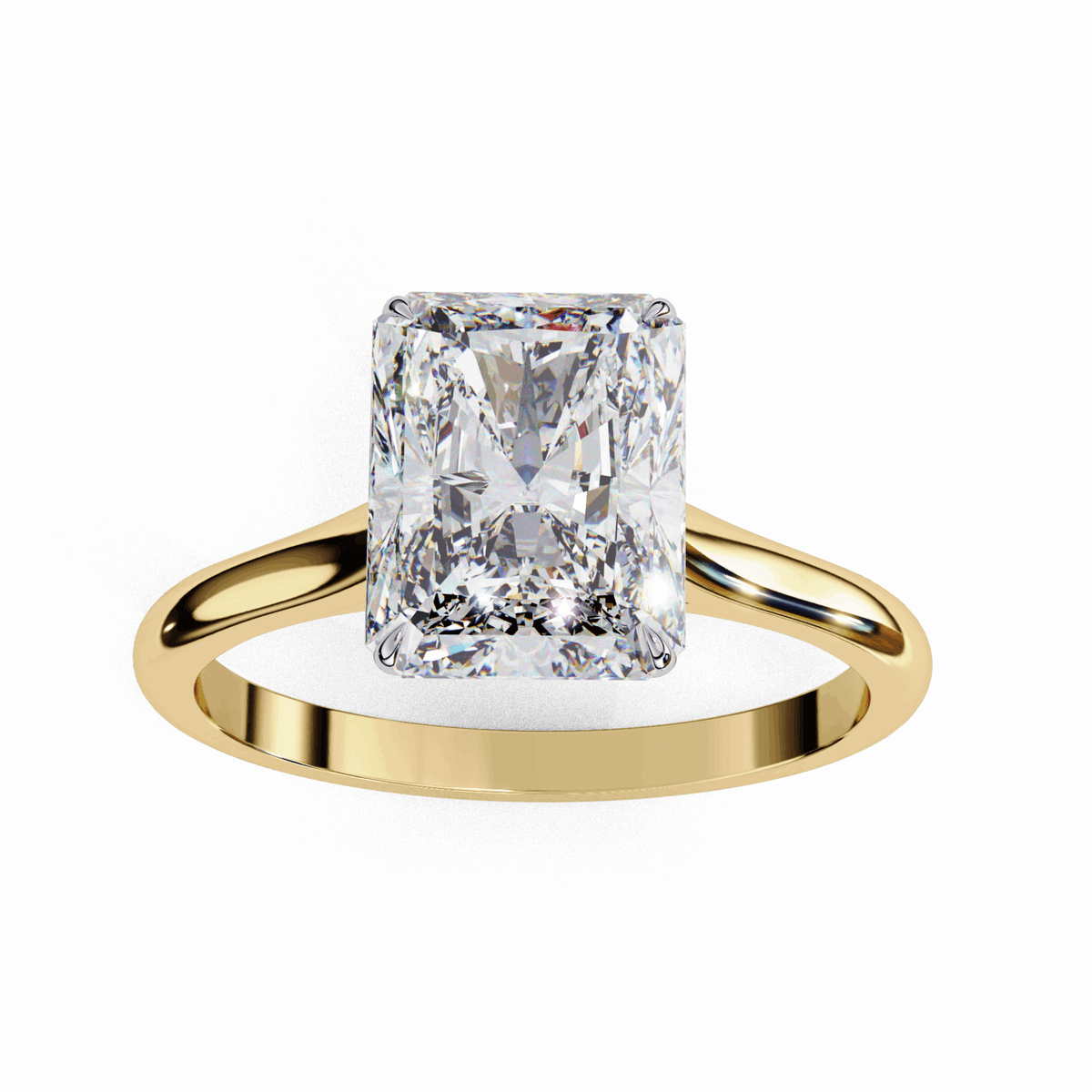 3 Carat Radiant Classic Solitaire Ring in Moissanite | House of Estara