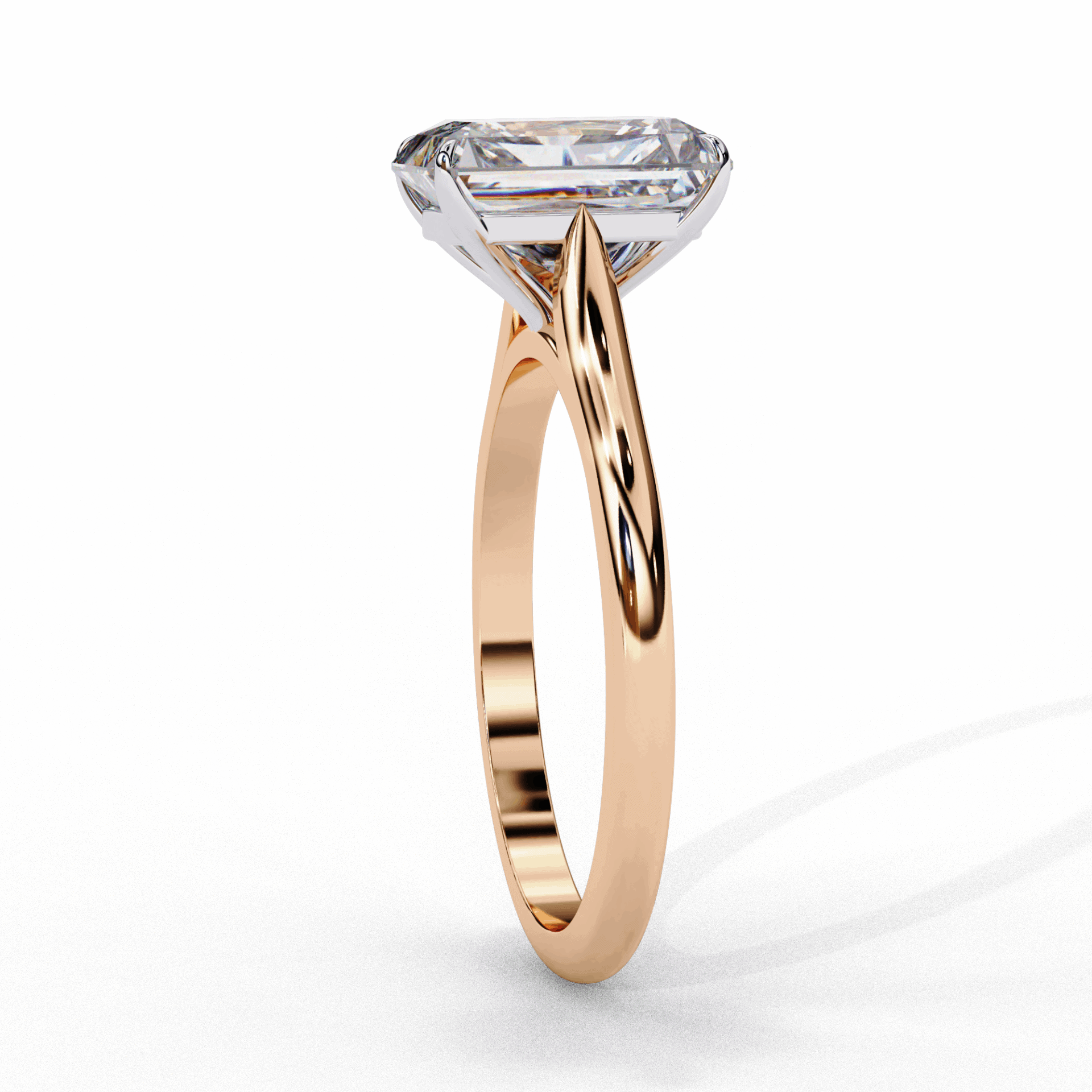 3 Carat Radiant Classic Solitaire Ring in Moissanite | House of Estara