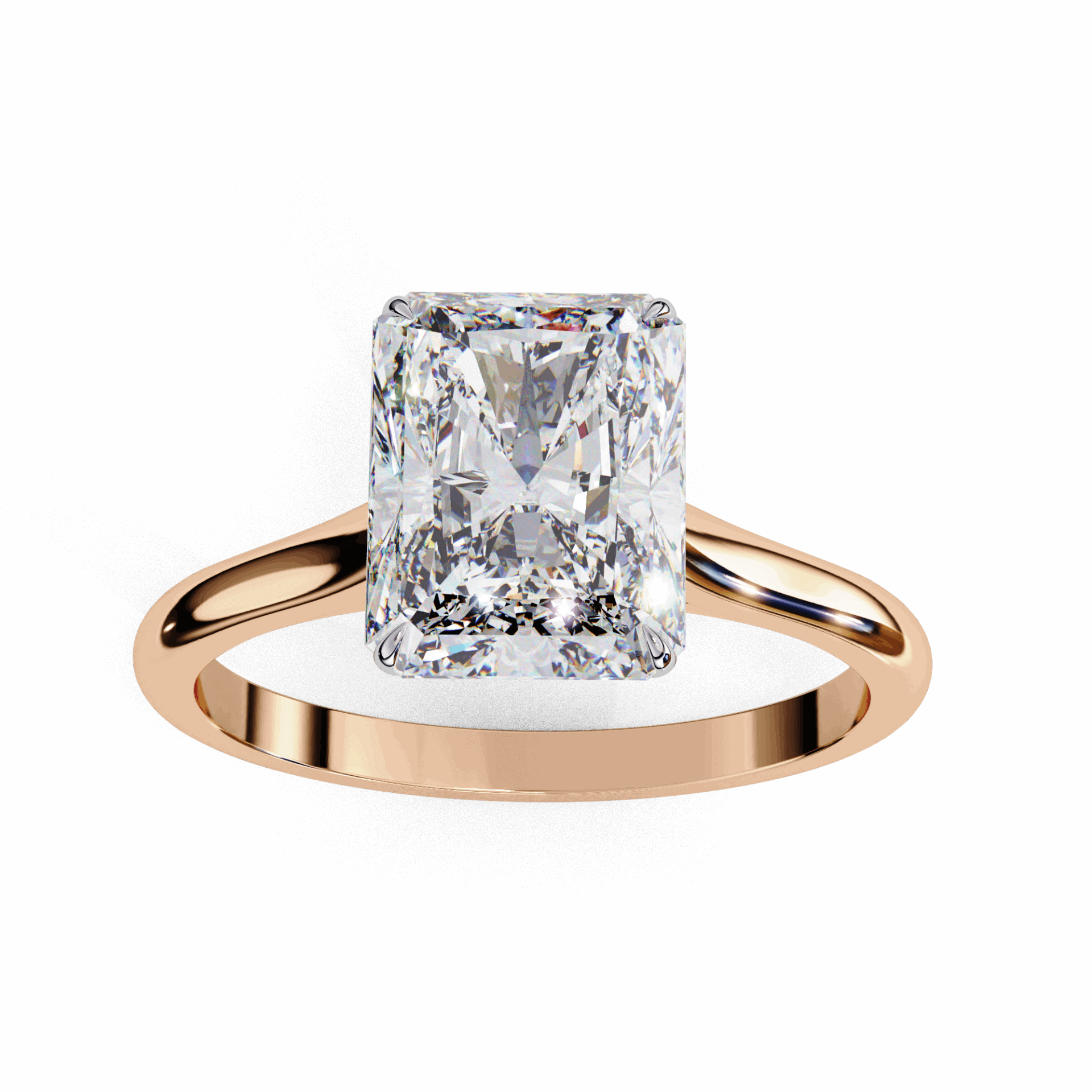 3 Carat Radiant Classic Solitaire Ring in Moissanite | House of Estara