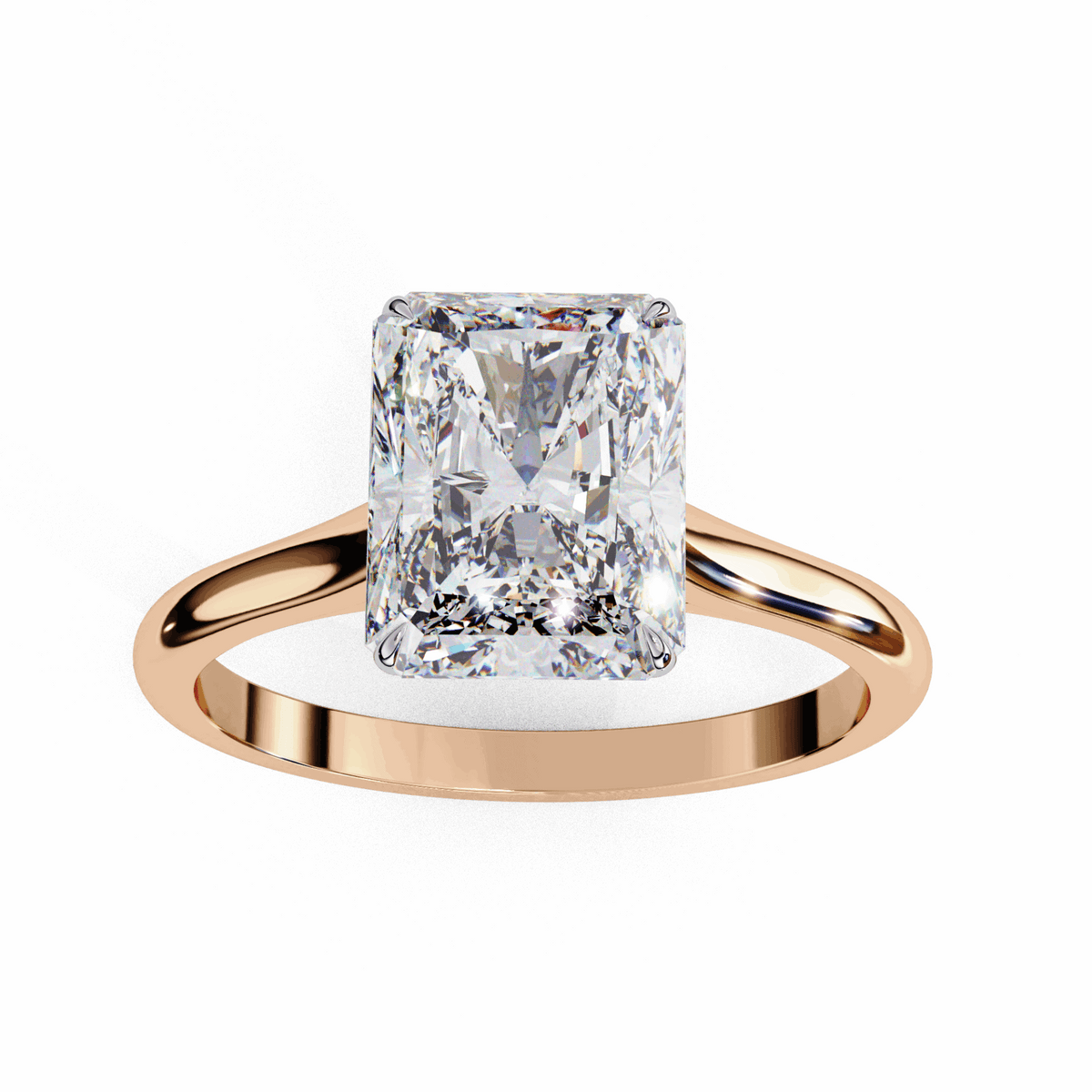 3 Carat Radiant Classic Solitaire Ring in Moissanite | House of Estara