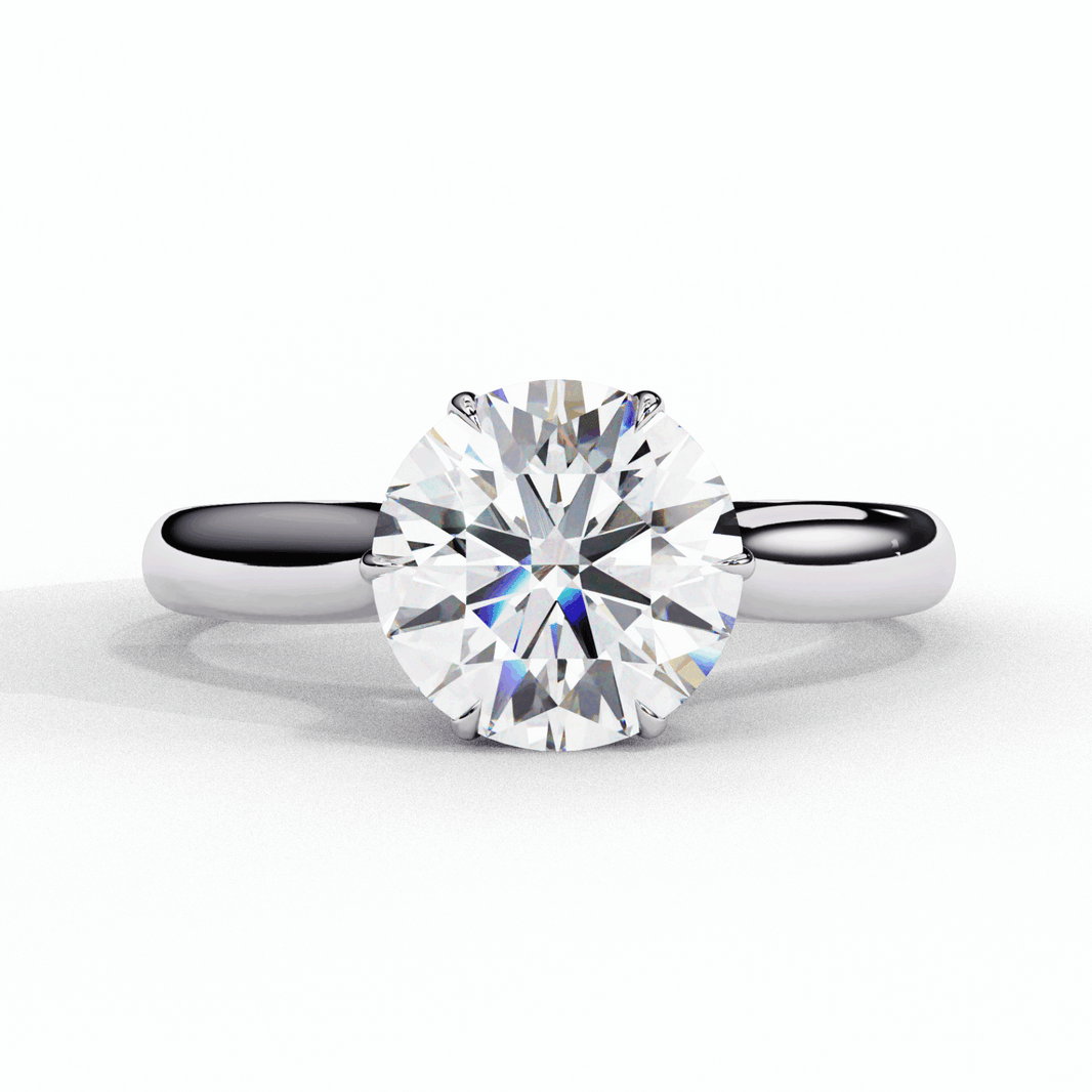 2 Carat Round Classic Solitaire Ring in Moissanite | House of Estara