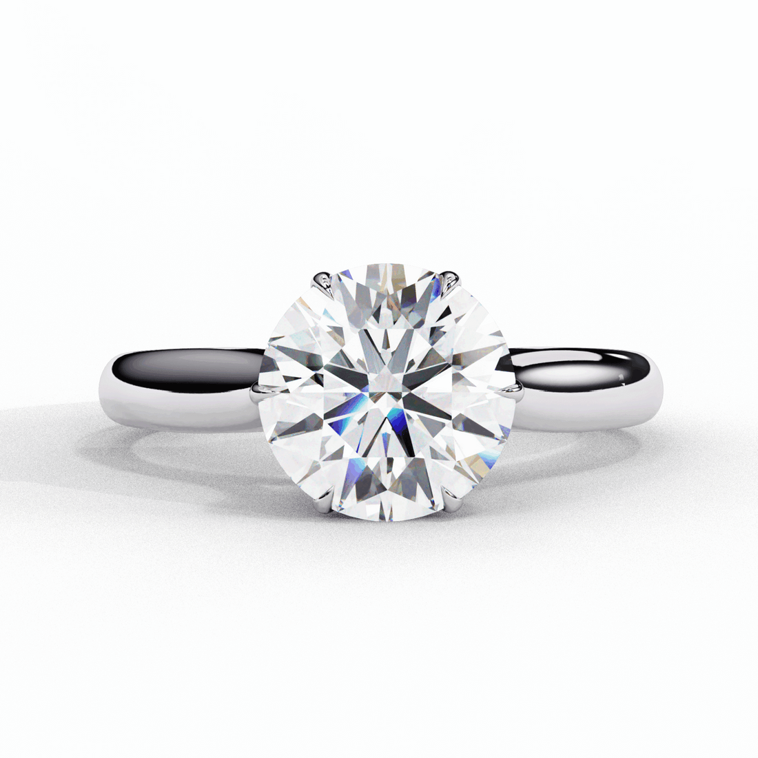 2 Carat Round Classic Solitaire Ring in Moissanite | House of Estara