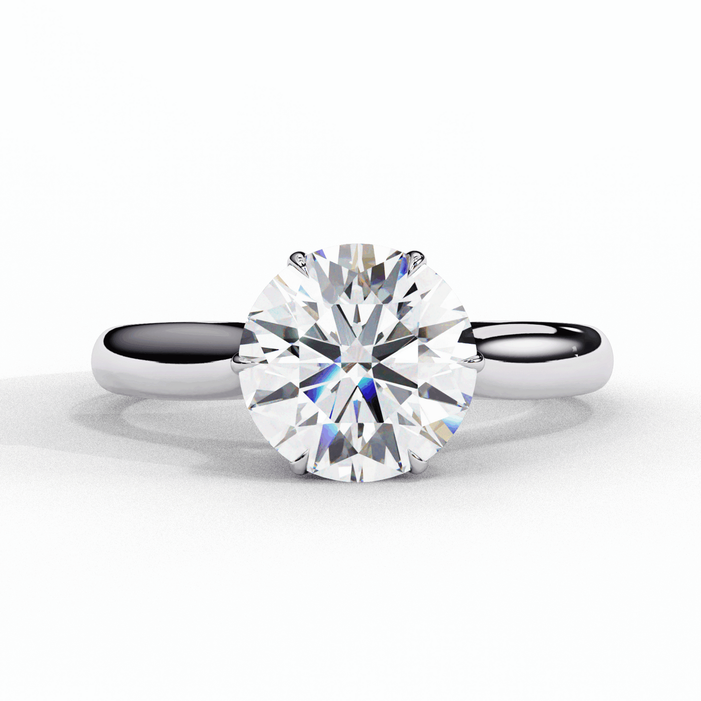 2 Carat Round Classic Solitaire Ring in Moissanite | House of Estara