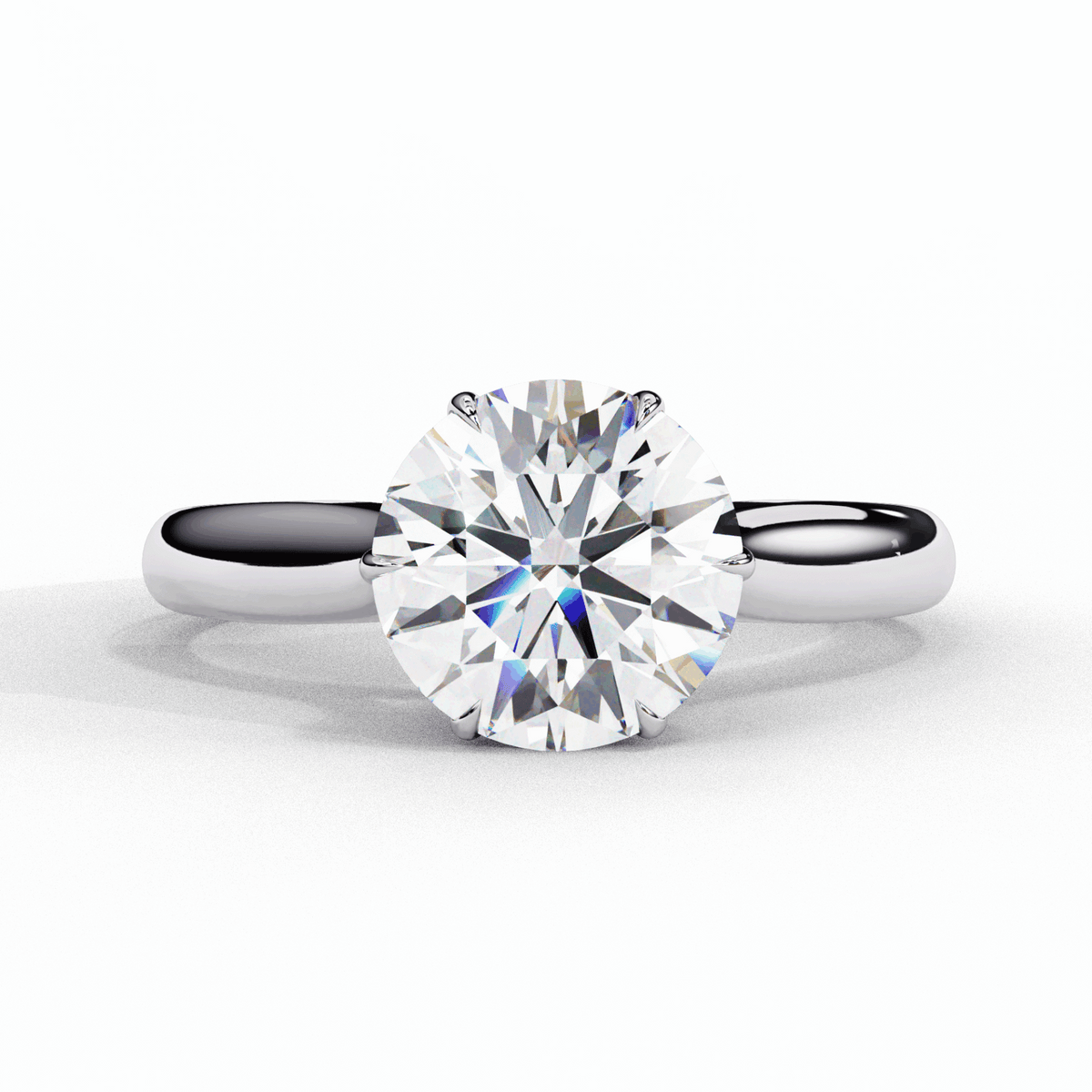 2 Carat Round Classic Solitaire Ring in Moissanite | House of Estara