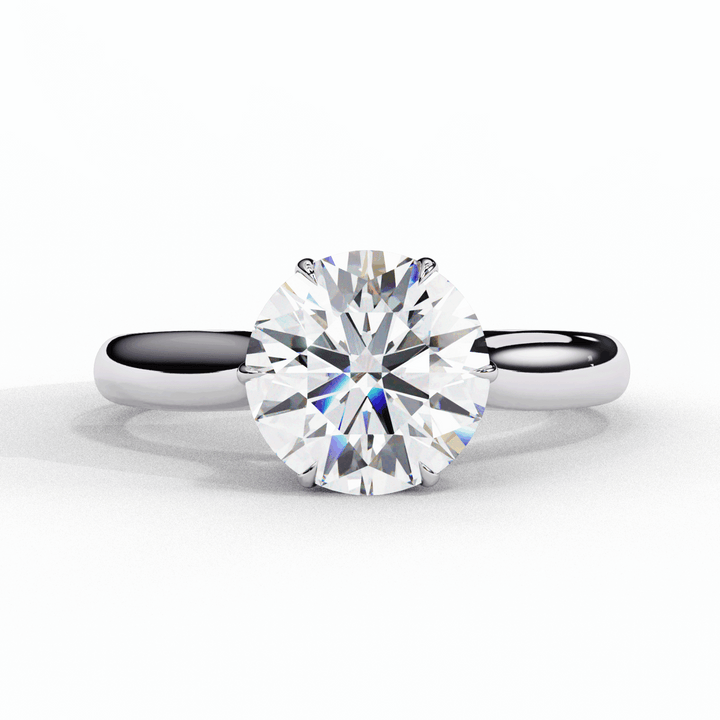 2 Carat Round Classic Solitaire Ring in Moissanite | House of Estara