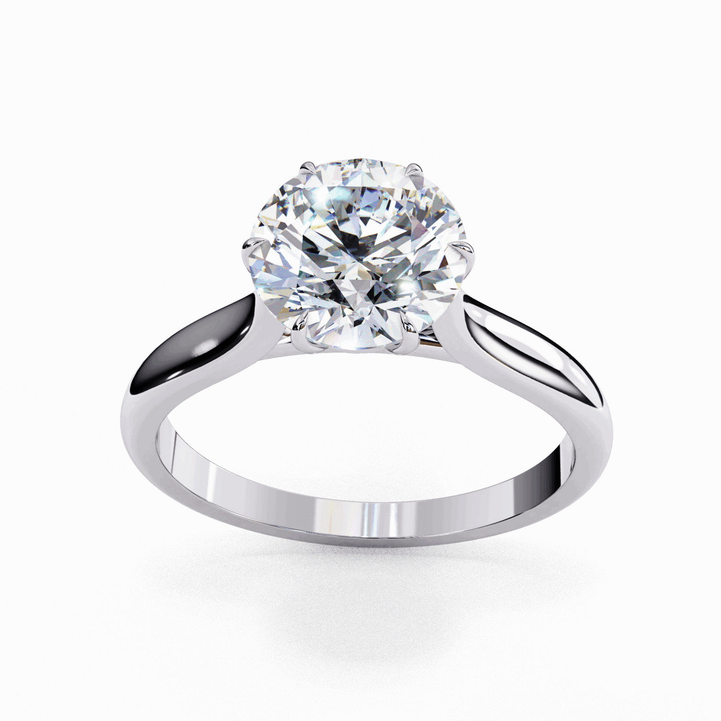 2 Carat Round Classic Solitaire Ring in Moissanite | House of Estara