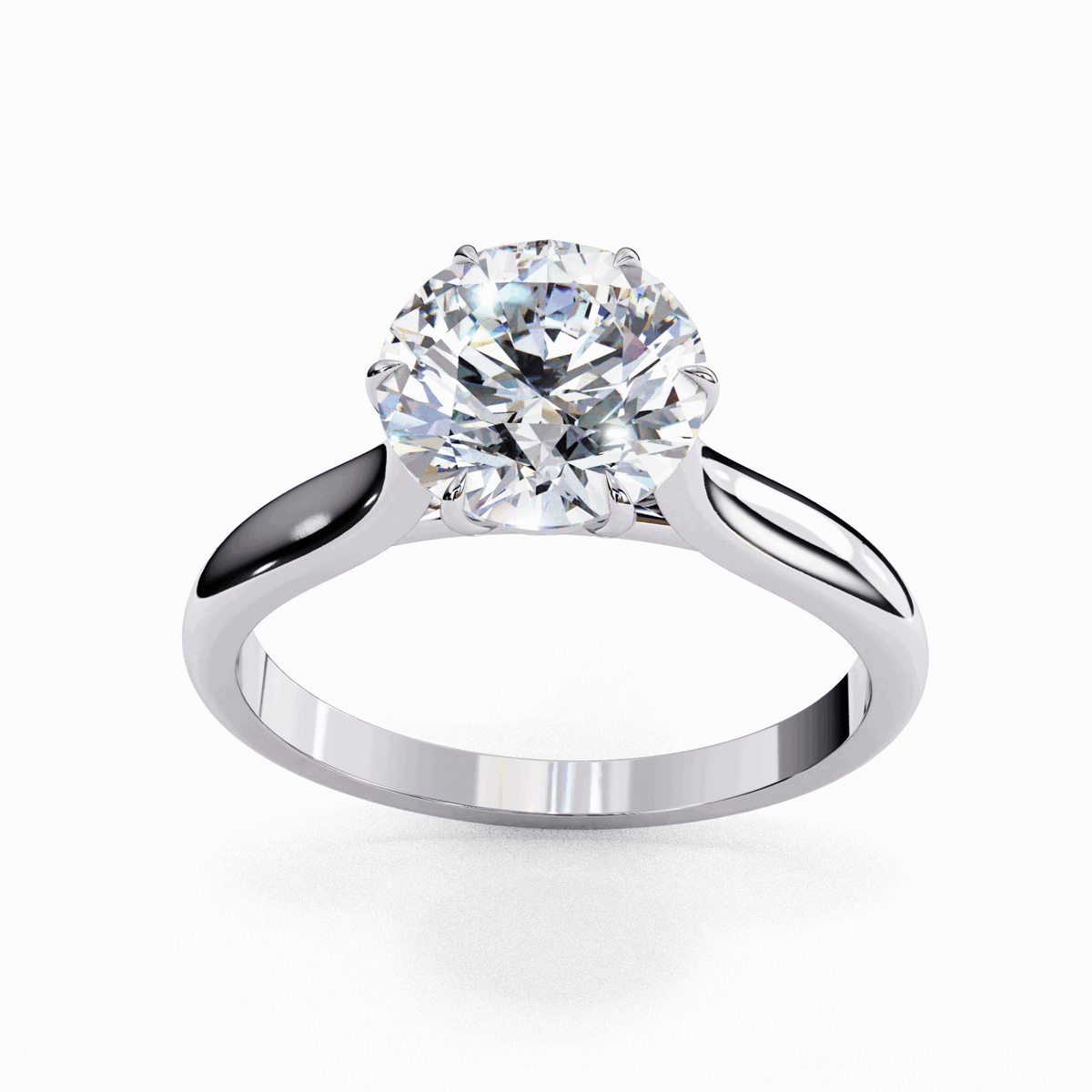2 Carat Round Classic Solitaire Ring in Moissanite | House of Estara