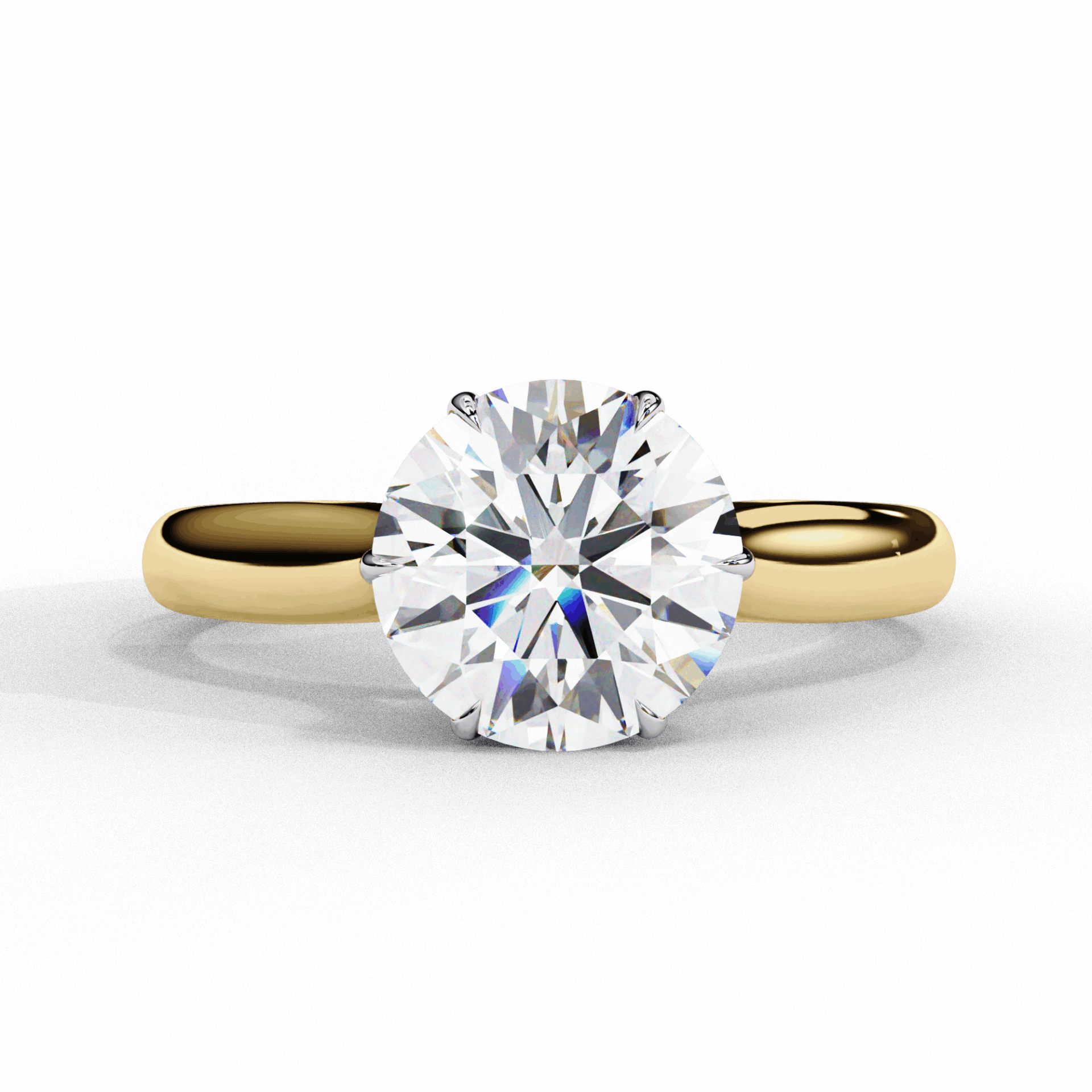 2 Carat Round Classic Solitaire Ring in Moissanite | House of Estara