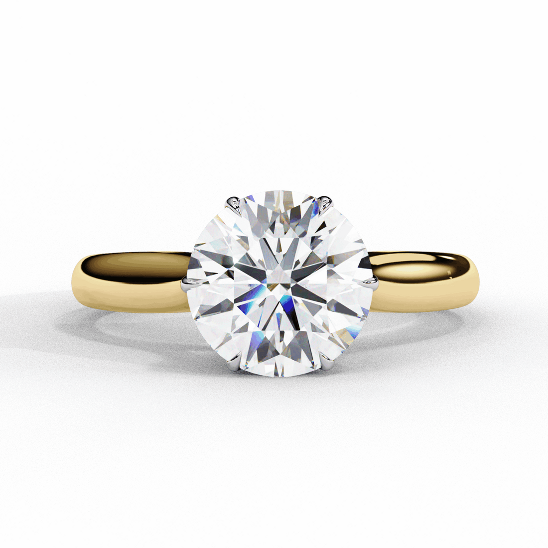 2 Carat Round Classic Solitaire Ring in Moissanite | House of Estara