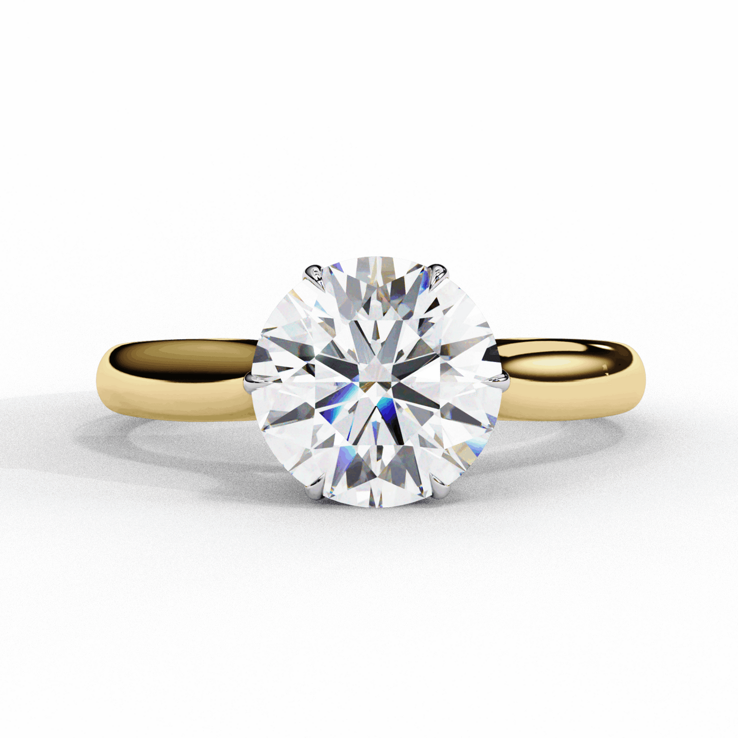 2 Carat Round Classic Solitaire Ring in Moissanite | House of Estara
