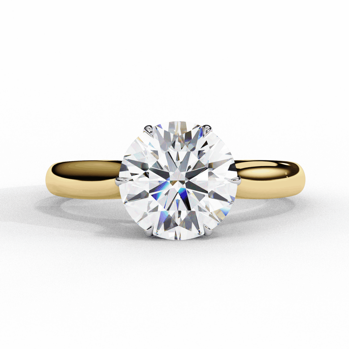 2 Carat Round Classic Solitaire Ring in Moissanite | House of Estara