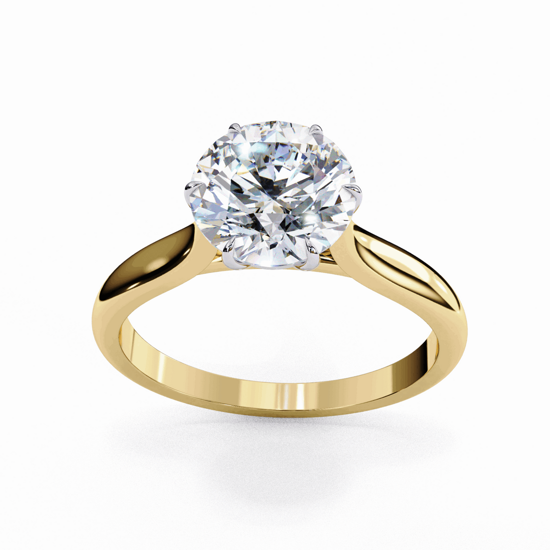 2 Carat Round Classic Solitaire Ring in Moissanite | House of Estara