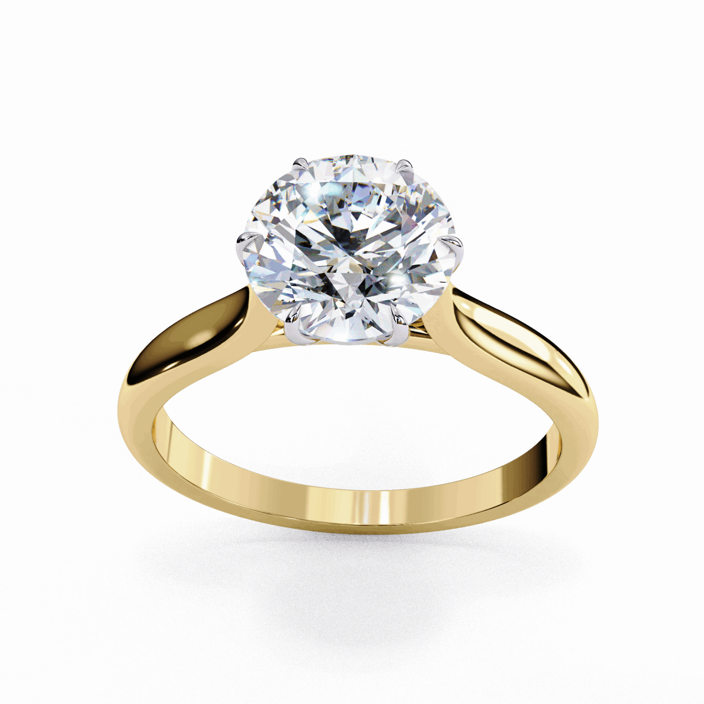 2 Carat Round Classic Solitaire Ring in Moissanite | House of Estara