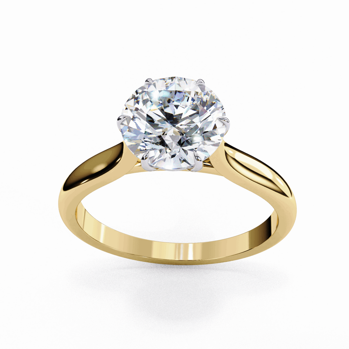 2 Carat Round Classic Solitaire Ring in Moissanite | House of Estara