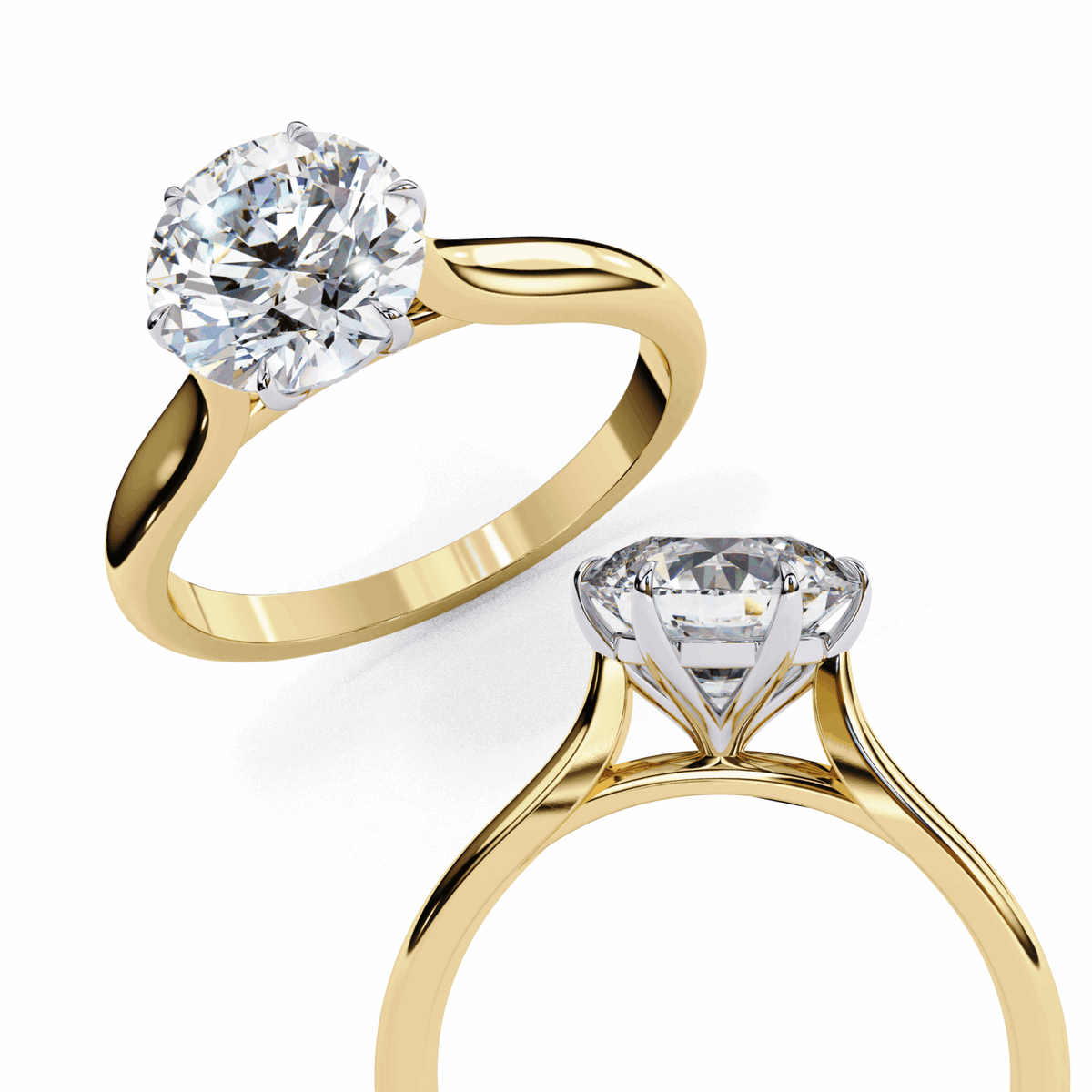 2 Carat Round Classic Solitaire Ring in Moissanite | House of Estara