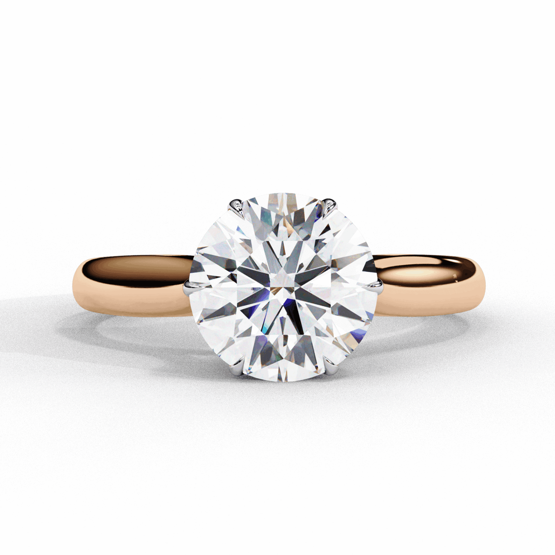 2 Carat Round Classic Solitaire Ring in Moissanite | House of Estara