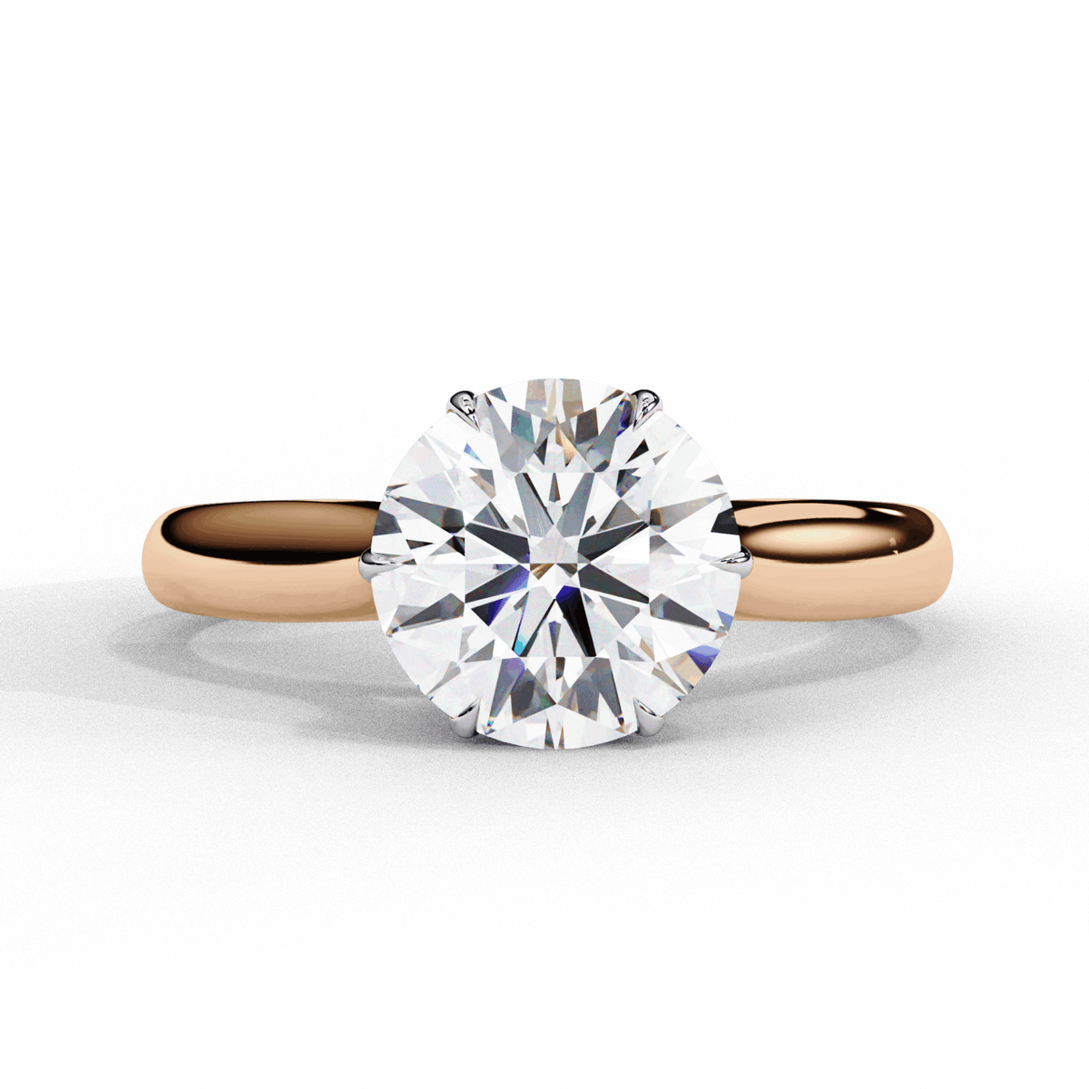 2 Carat Round Classic Solitaire Ring in Moissanite | House of Estara