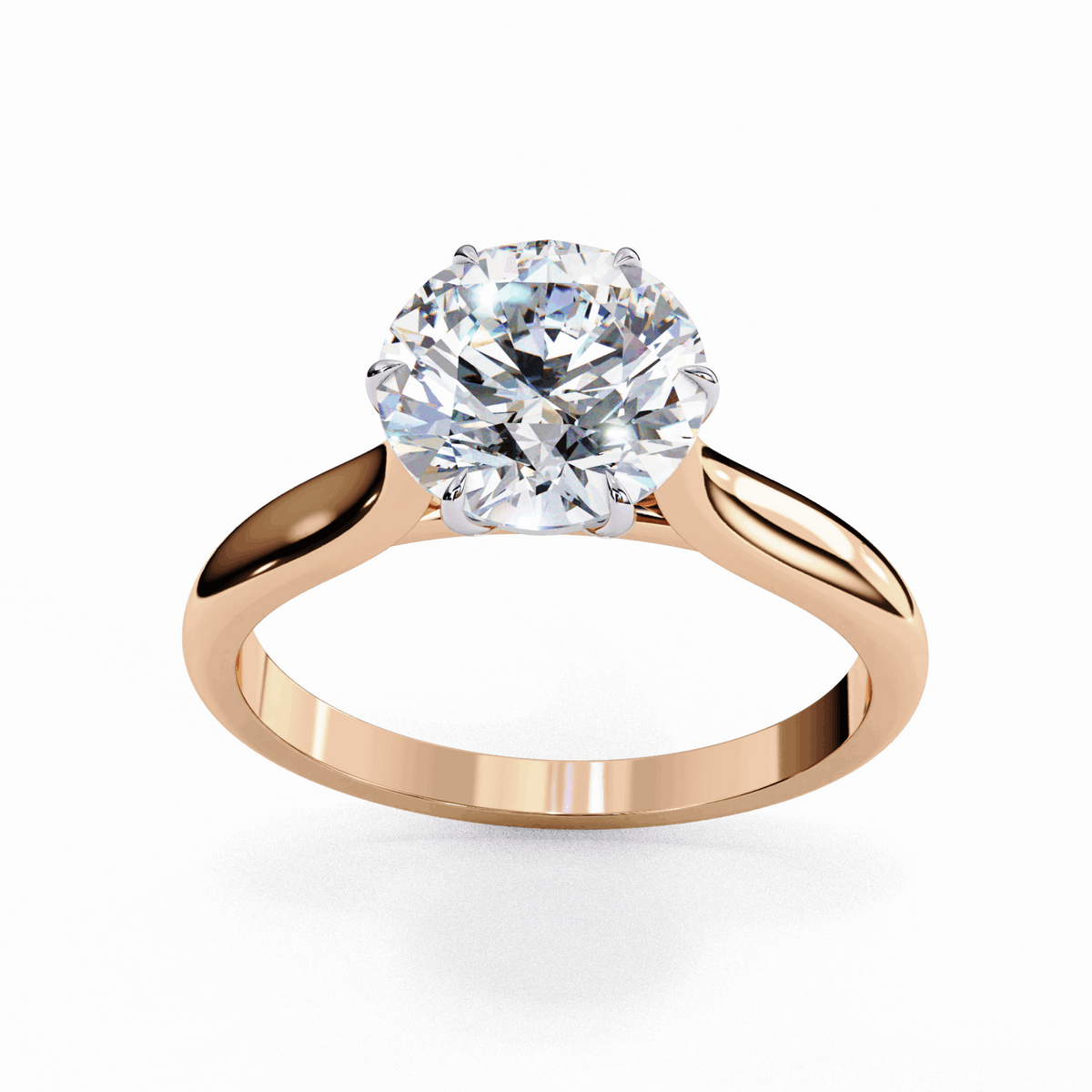 2 Carat Round Classic Solitaire Ring in Moissanite | House of Estara