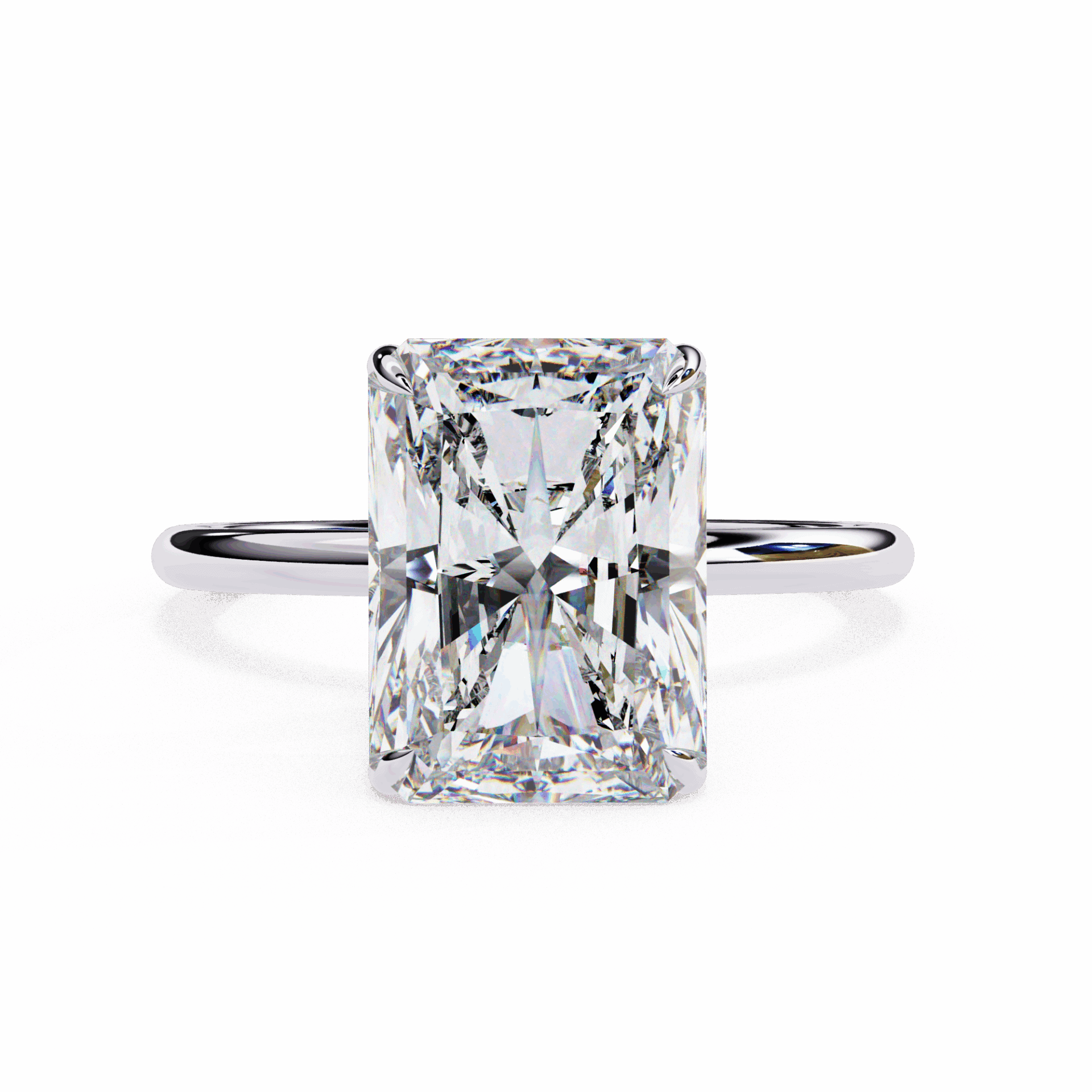 2.5 Carat Radiant Eternal Solitaire Wedding Ring in Moissanite | House of Estara