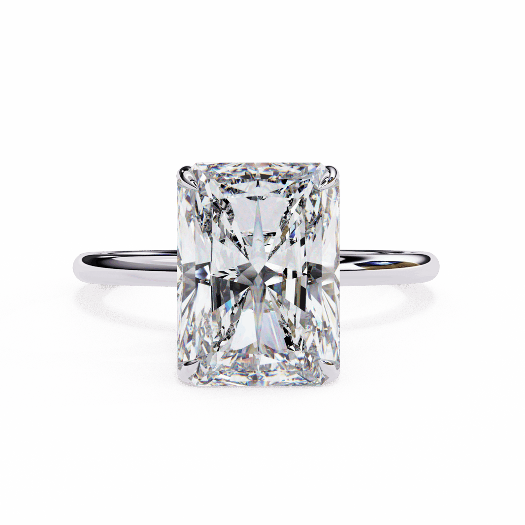 2.5 Carat Radiant Eternal Solitaire Wedding Ring in Moissanite | House of Estara