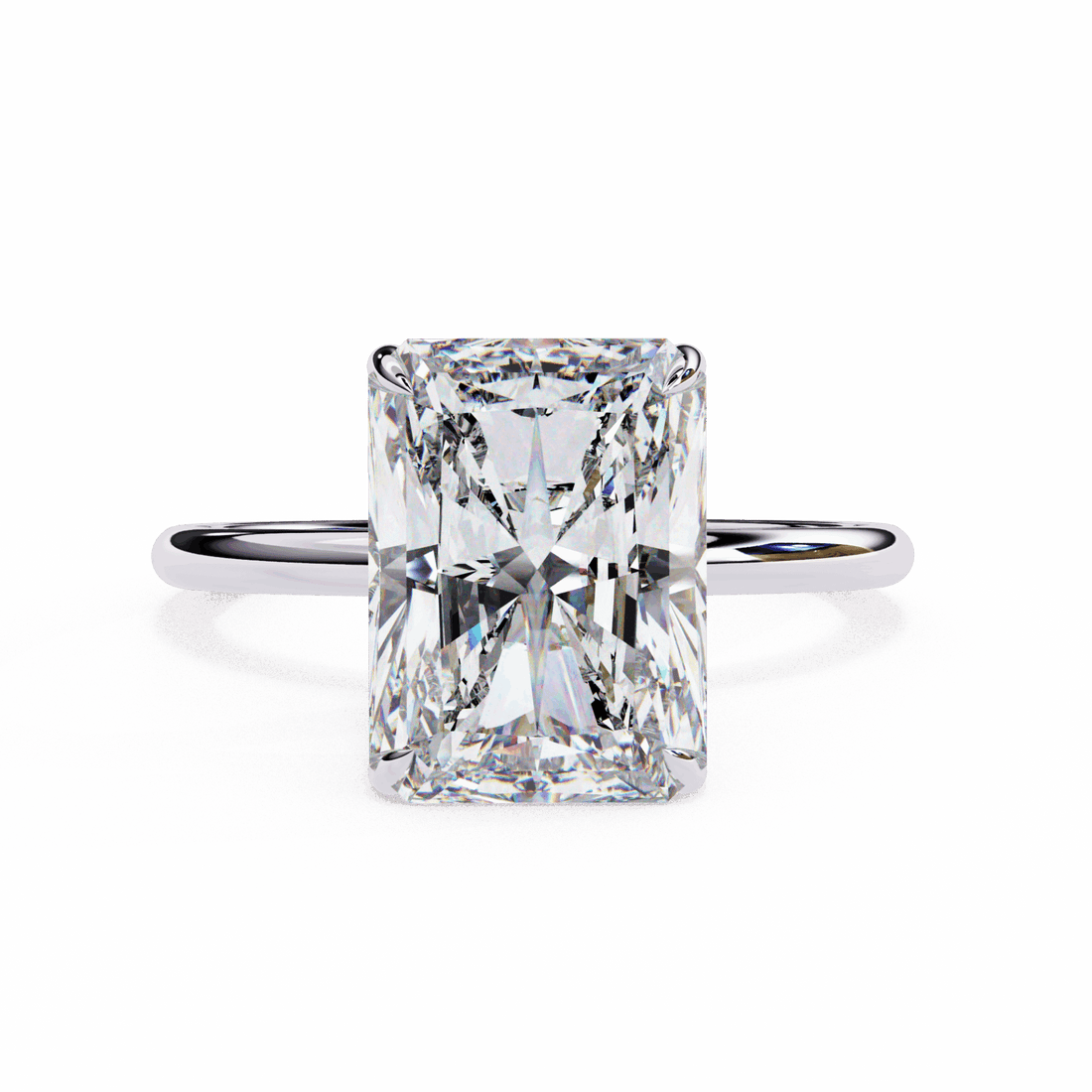 2.5 Carat Radiant Eternal Solitaire Wedding Ring in Moissanite | House of Estara