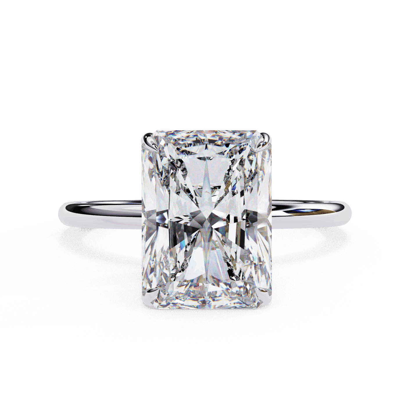 2.5 Carat Radiant Eternal Solitaire Wedding Ring in Moissanite | House of Estara
