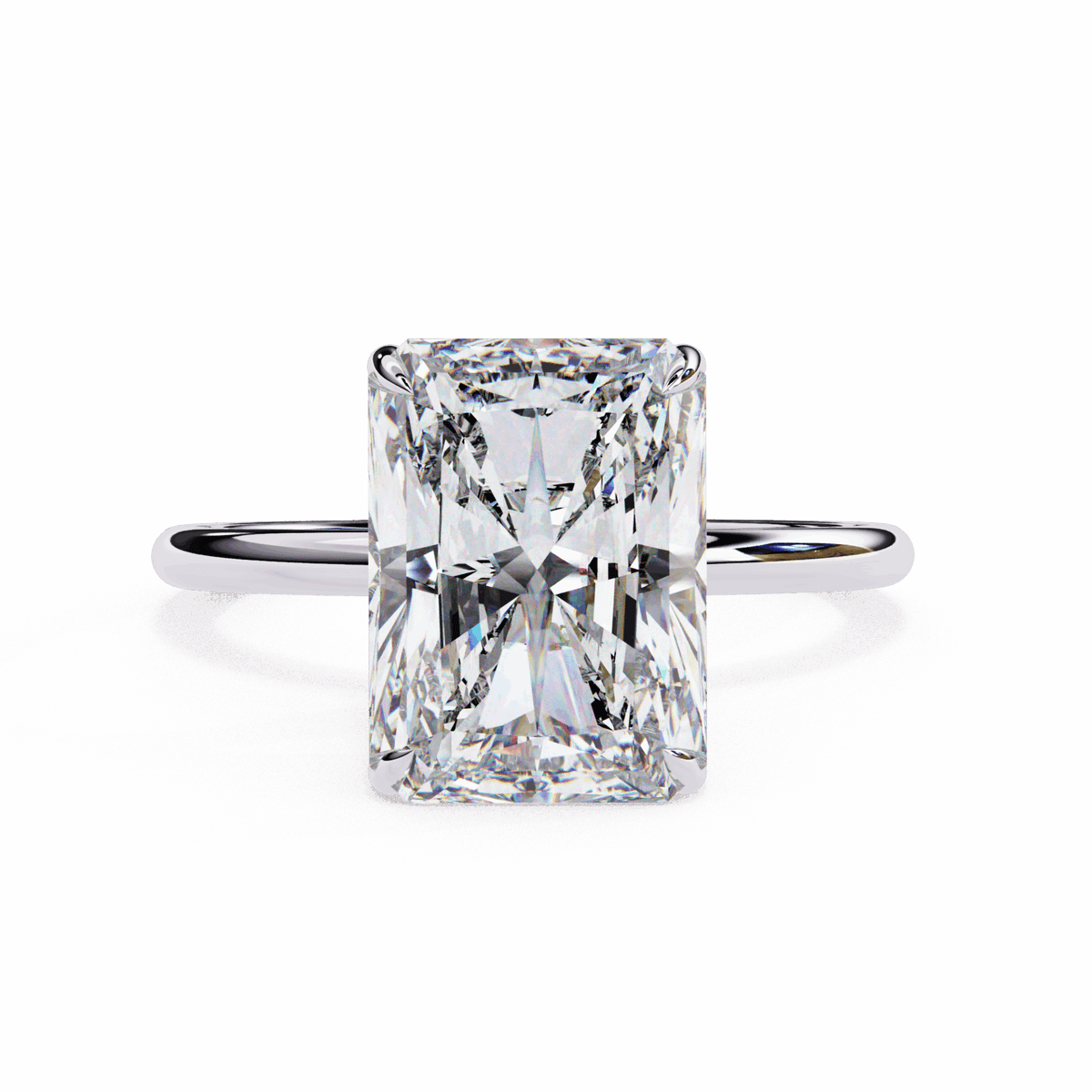 2.5 Carat Radiant Eternal Solitaire Wedding Ring in Moissanite | House of Estara