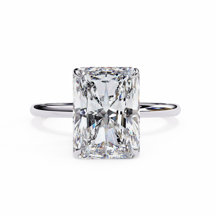 2.5 Carat Radiant Eternal Solitaire Wedding Ring in Moissanite | House of Estara