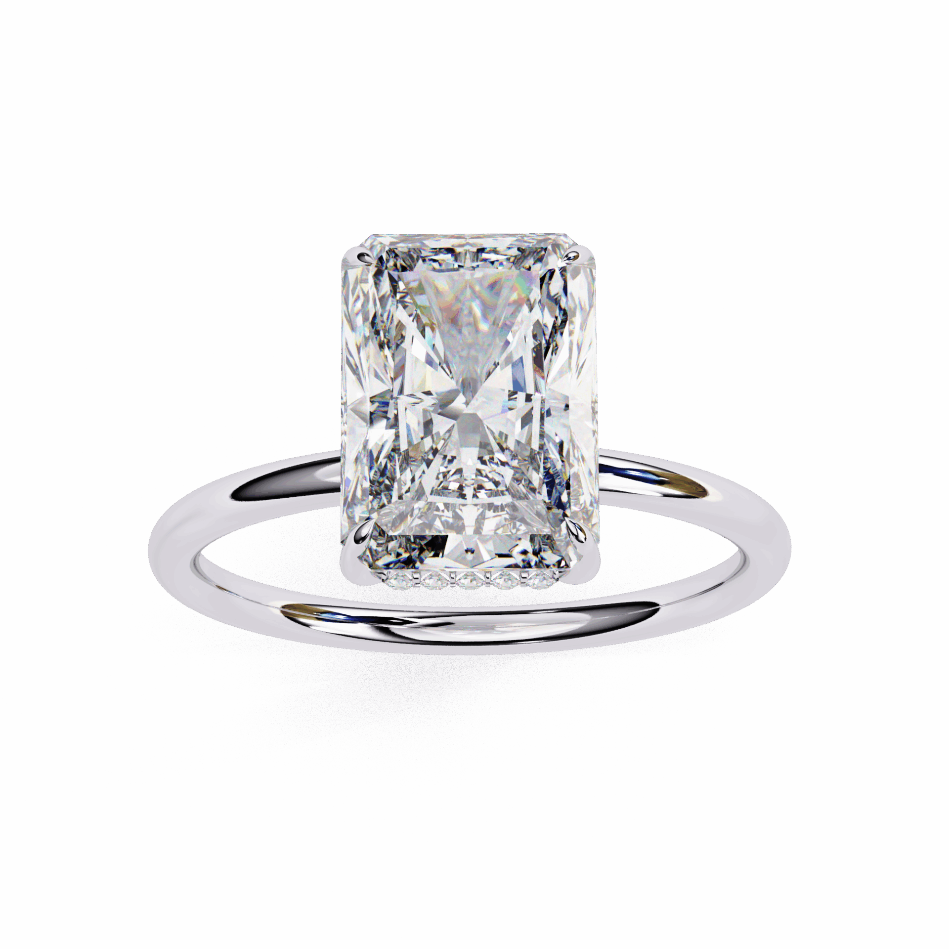 2.5 Carat Radiant Eternal Solitaire Wedding Ring in Moissanite | House of Estara