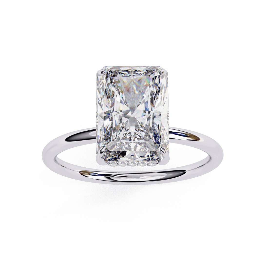 2.5 Carat Radiant Eternal Solitaire Wedding Ring in Moissanite | House of Estara