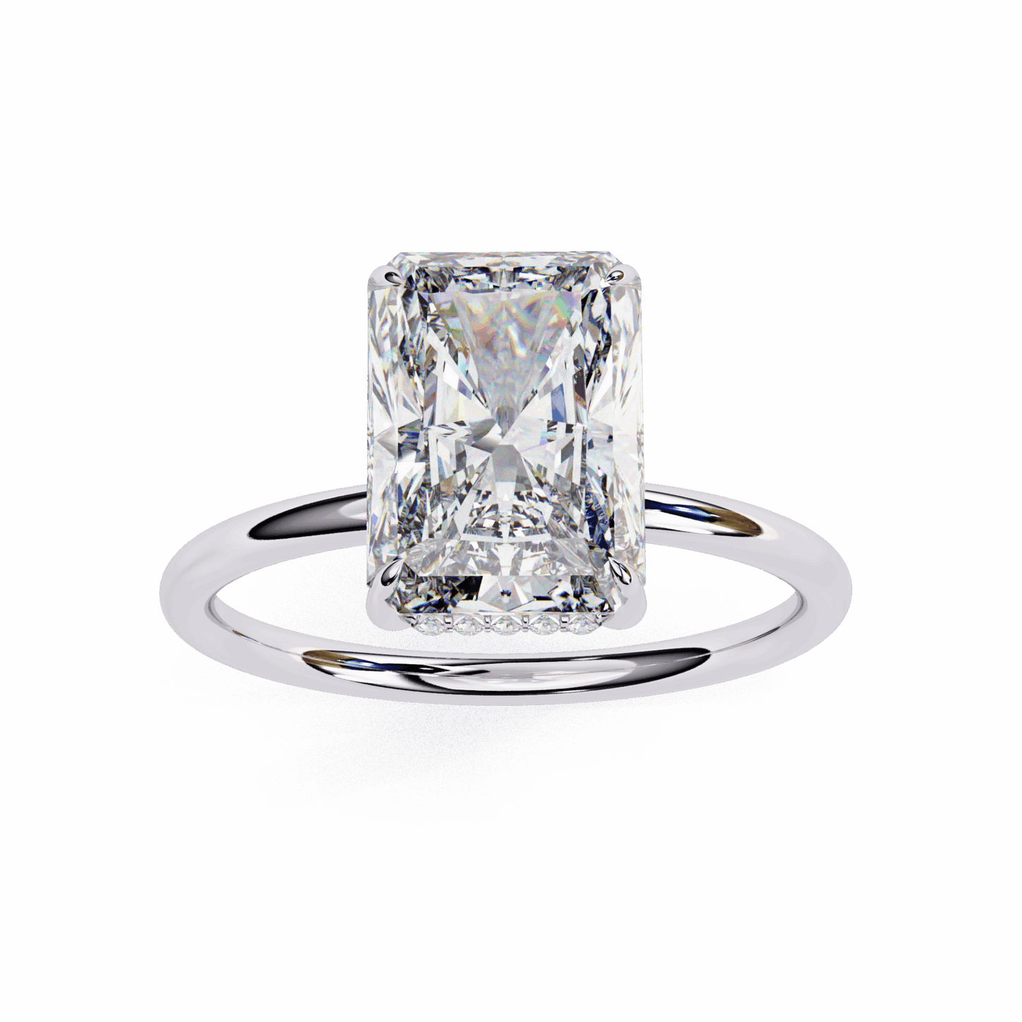 2.5 Carat Radiant Eternal Solitaire Wedding Ring in Moissanite | House of Estara