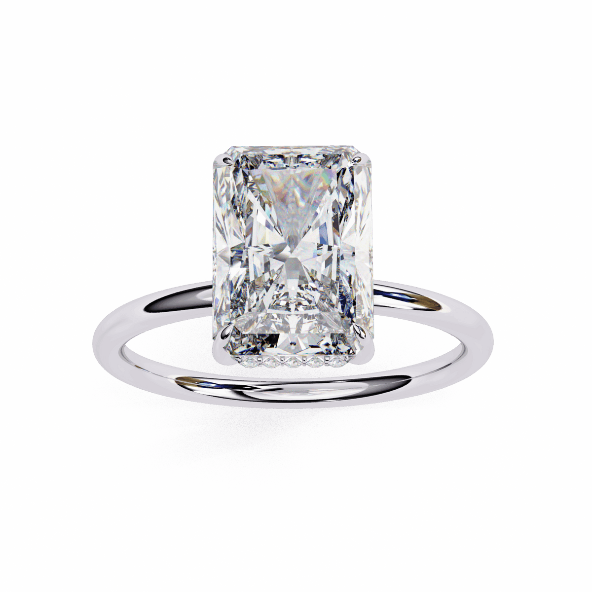 2.5 Carat Radiant Eternal Solitaire Wedding Ring in Moissanite | House of Estara