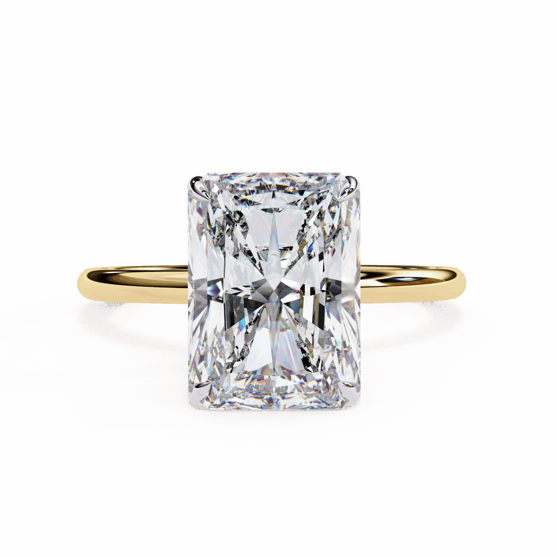 2.5 Carat Radiant Eternal Solitaire Wedding Ring in Moissanite | House of Estara