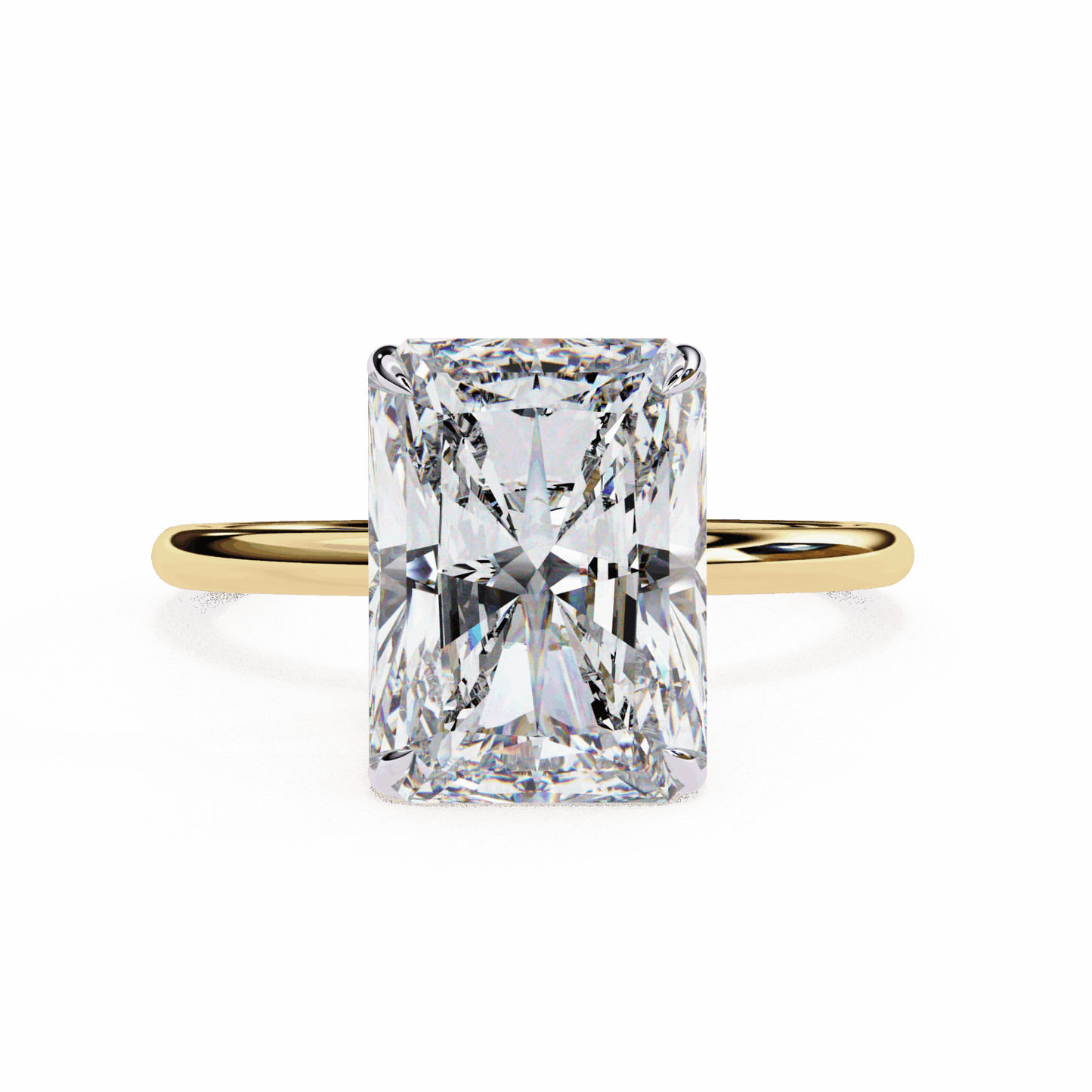 2.5 Carat Radiant Eternal Solitaire Wedding Ring in Moissanite | House of Estara